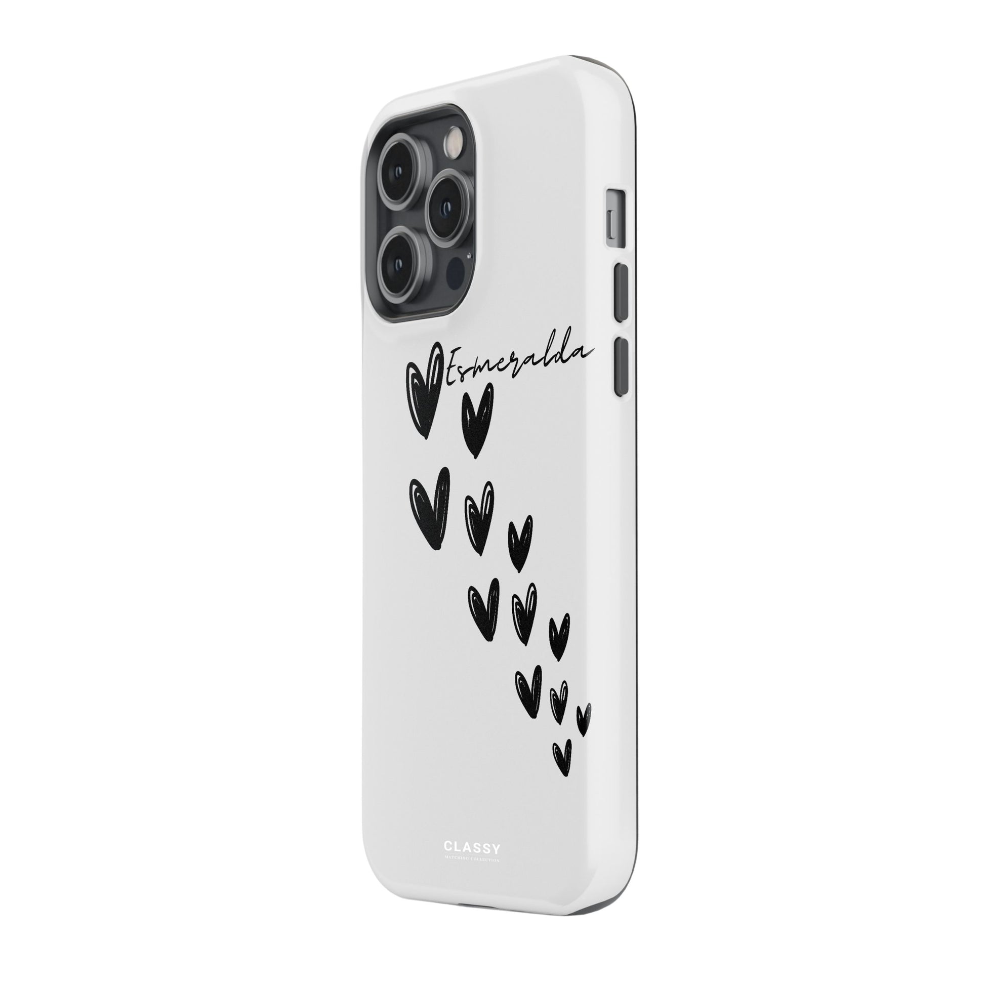 Custom Hearts Couple Tough Case - White side