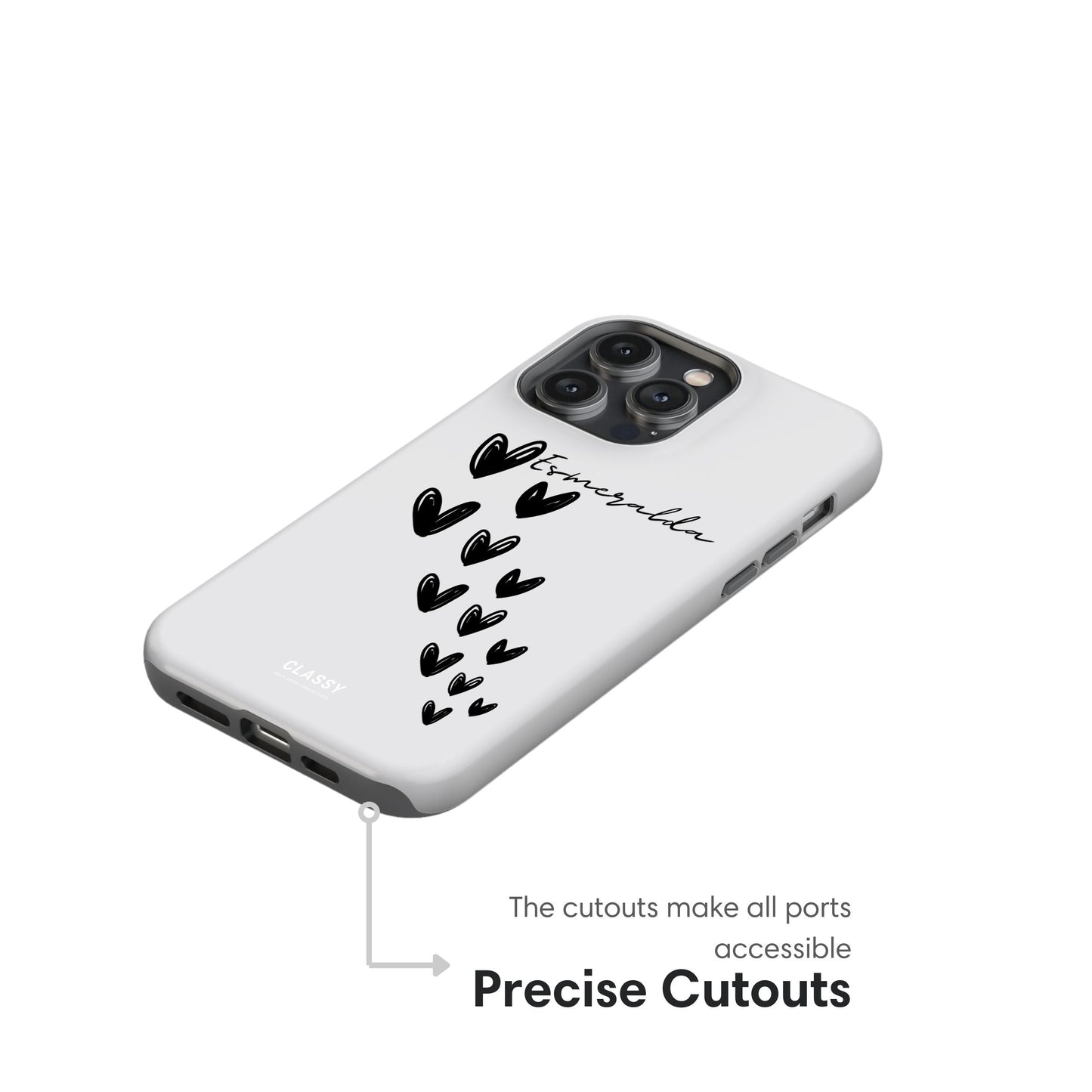 Custom Hearts Couple Tough Case - White cutouts
