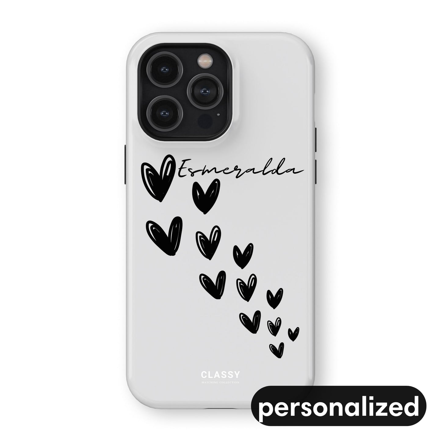 Custom Hearts Couple Tough Case - White front