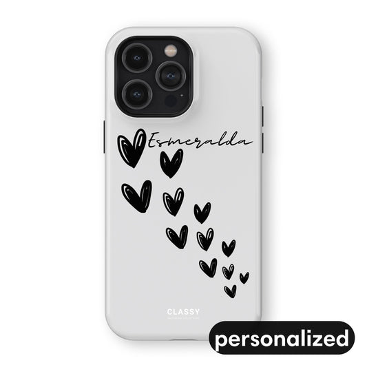 Custom Hearts Couple Tough Case - White front