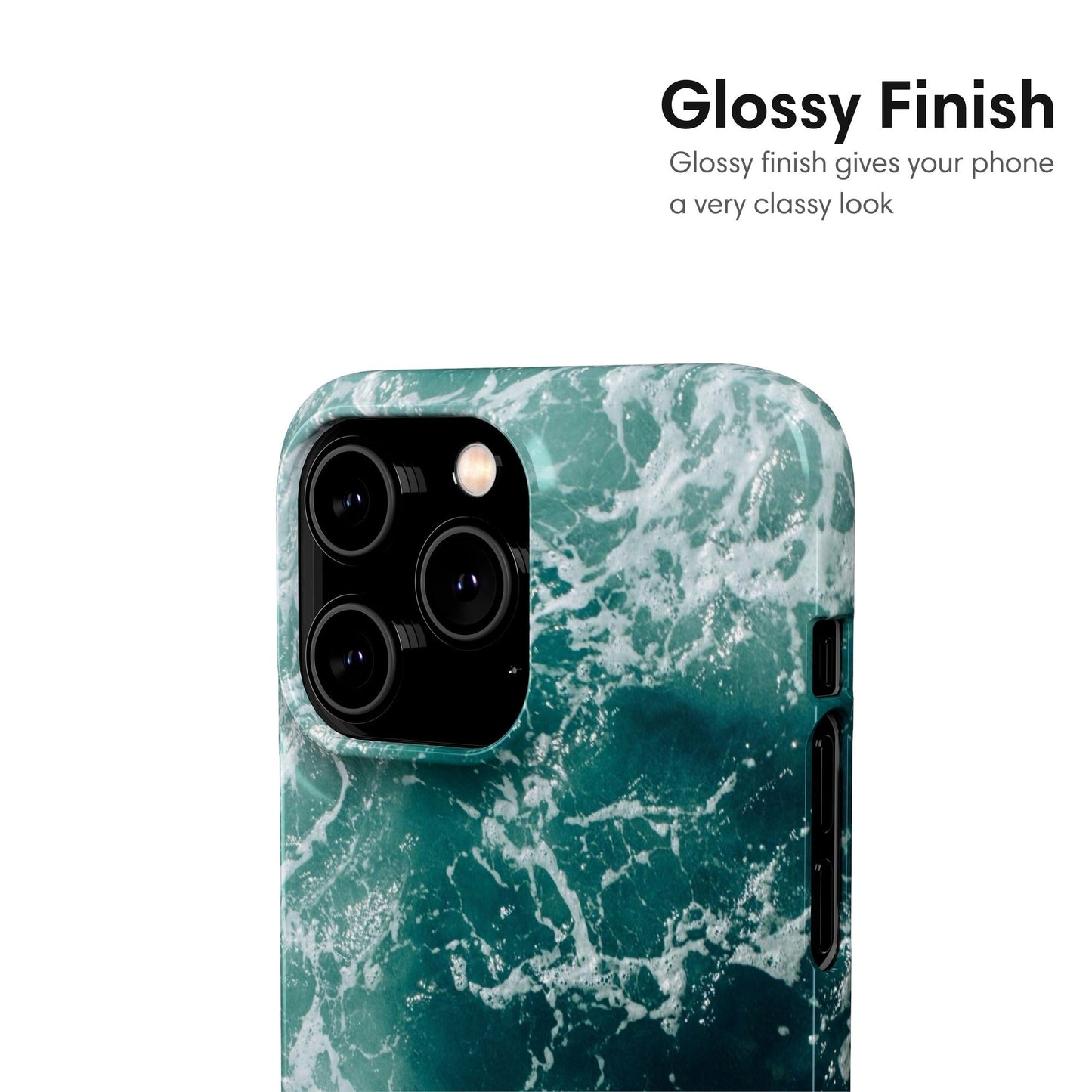 Dark Navy Ocean Snap Case glossy