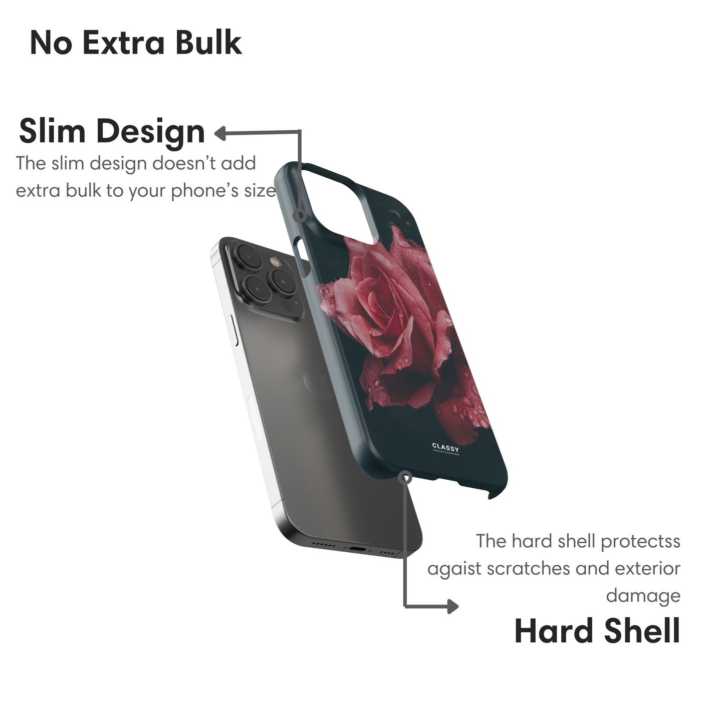 Dark Rose Snap Case layers