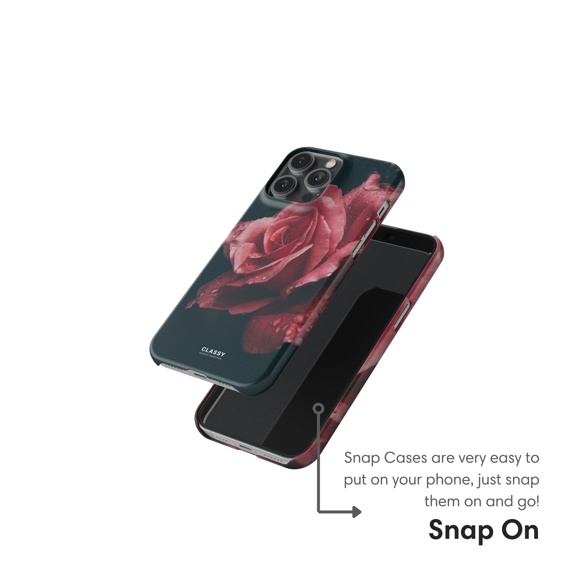 Dark Rose Snap Case snap on