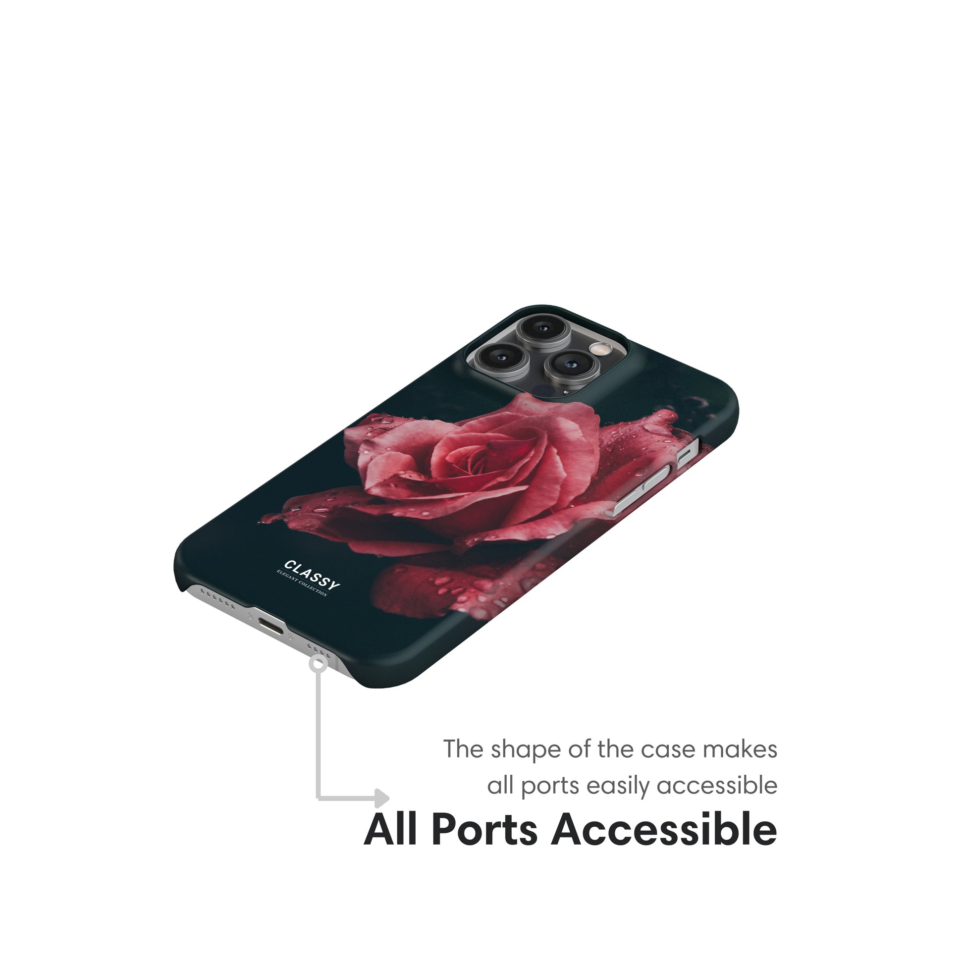 Dark Rose Snap Case ports