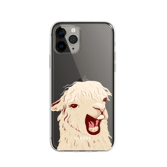 Funny Llama Clear Case front