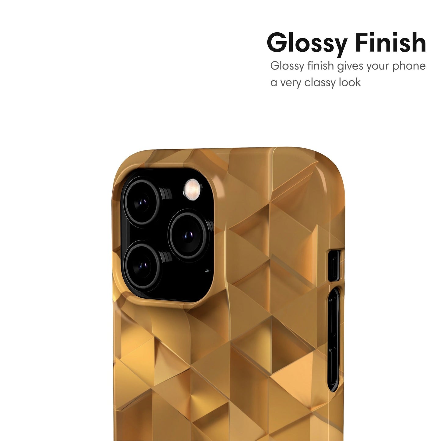 Gold Check Pattern Snap Case glossy