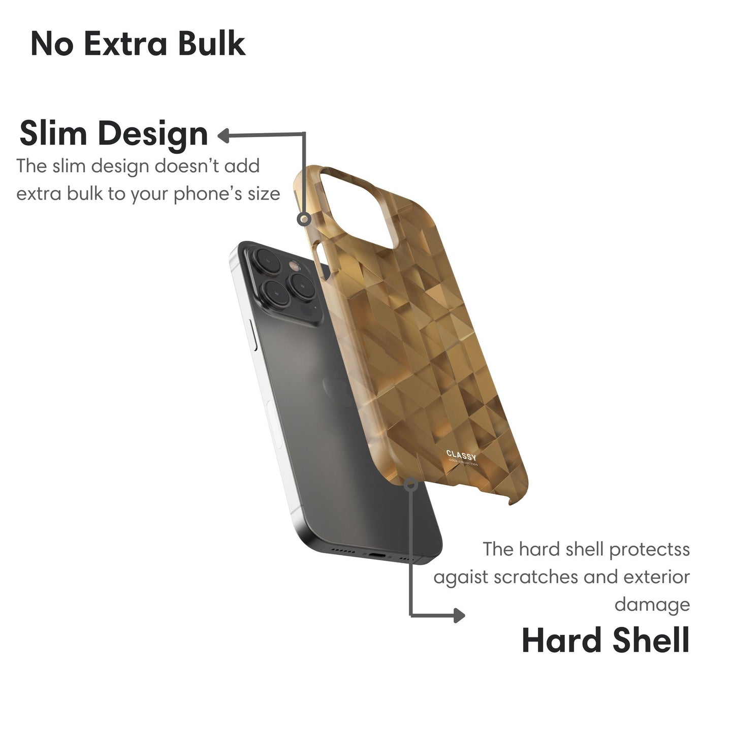 Gold Check Pattern Snap Case layers