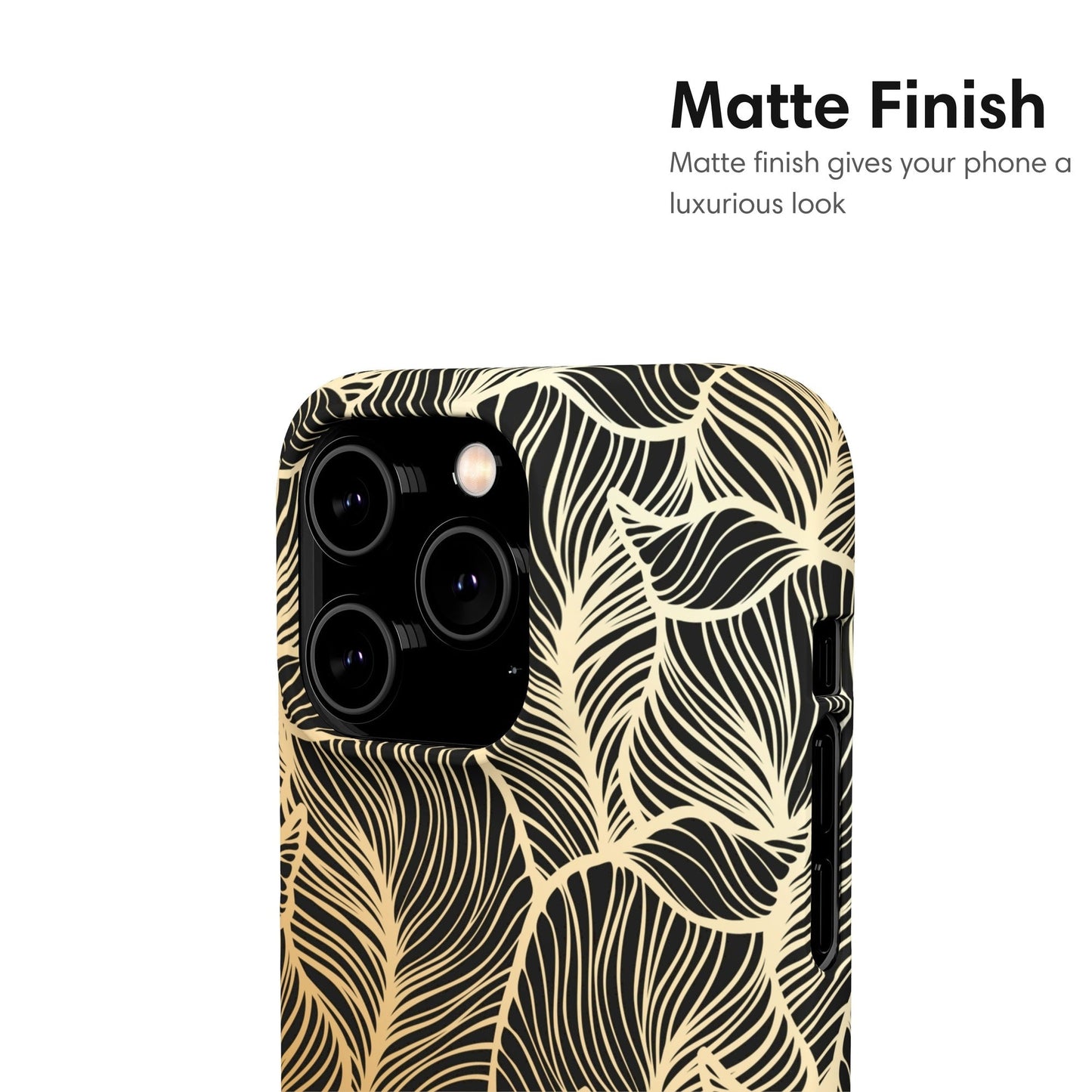 Gold Leaves Pattern Snap Case matte