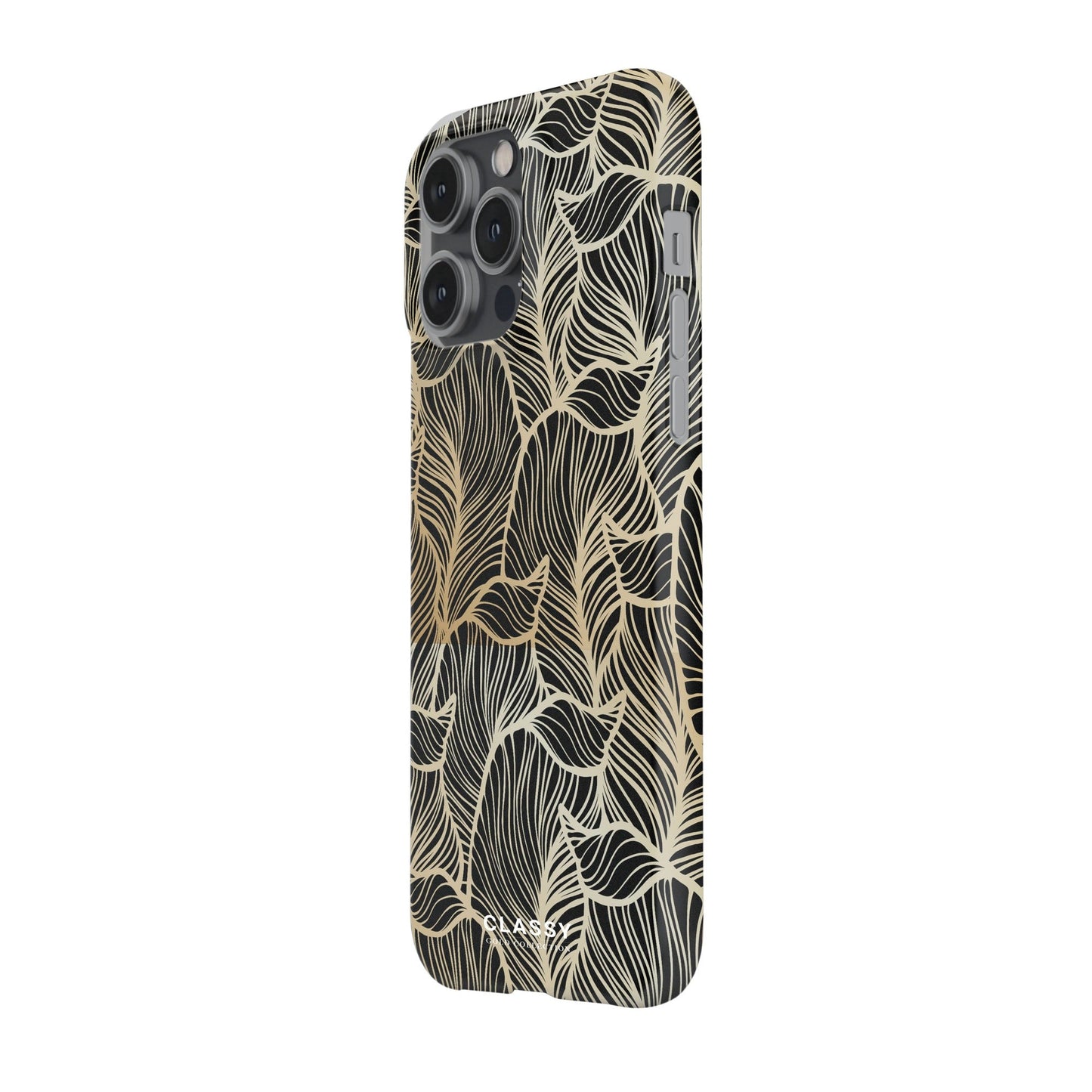 Gold Leaves Pattern Snap Case side