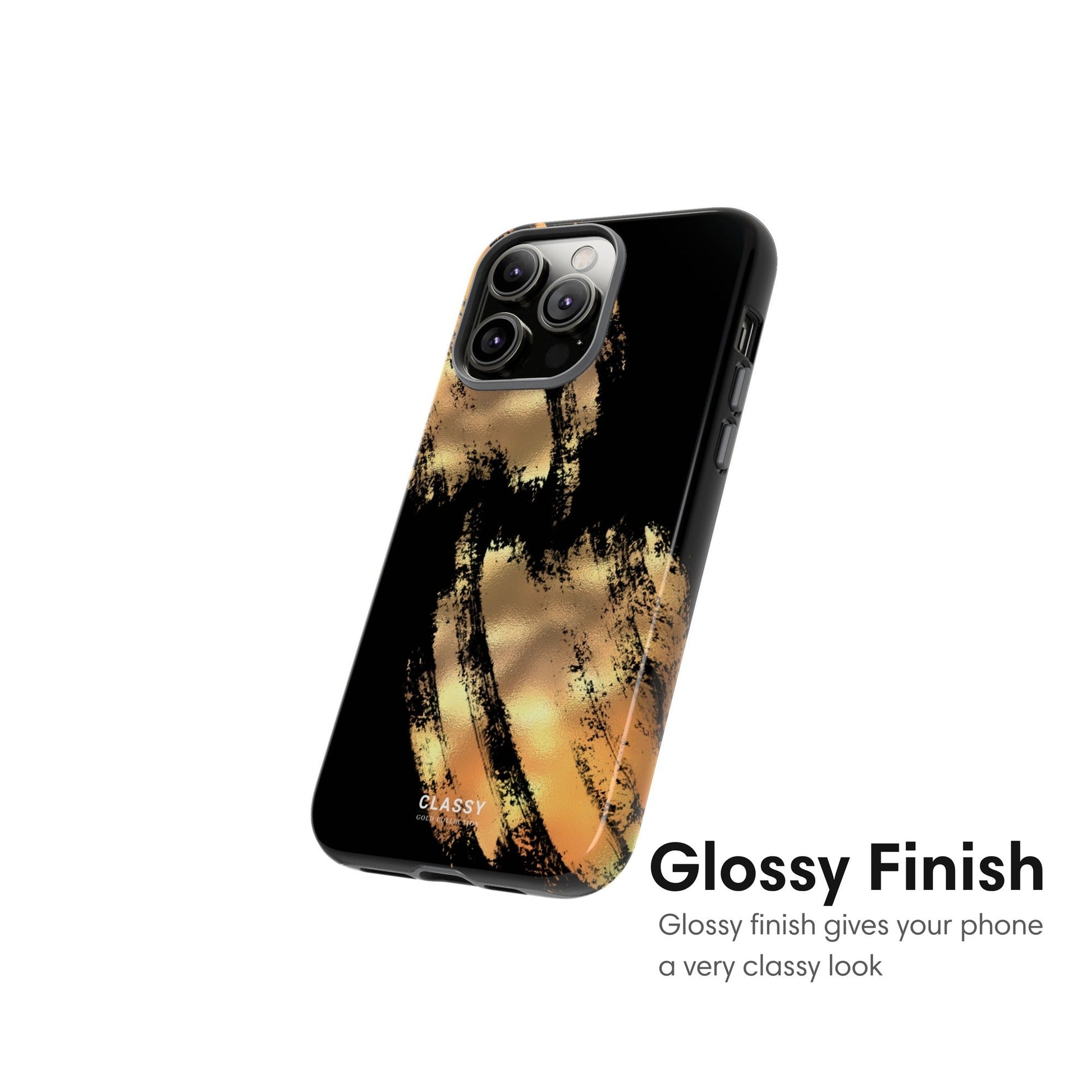 Gold and Black Tough Case glossy