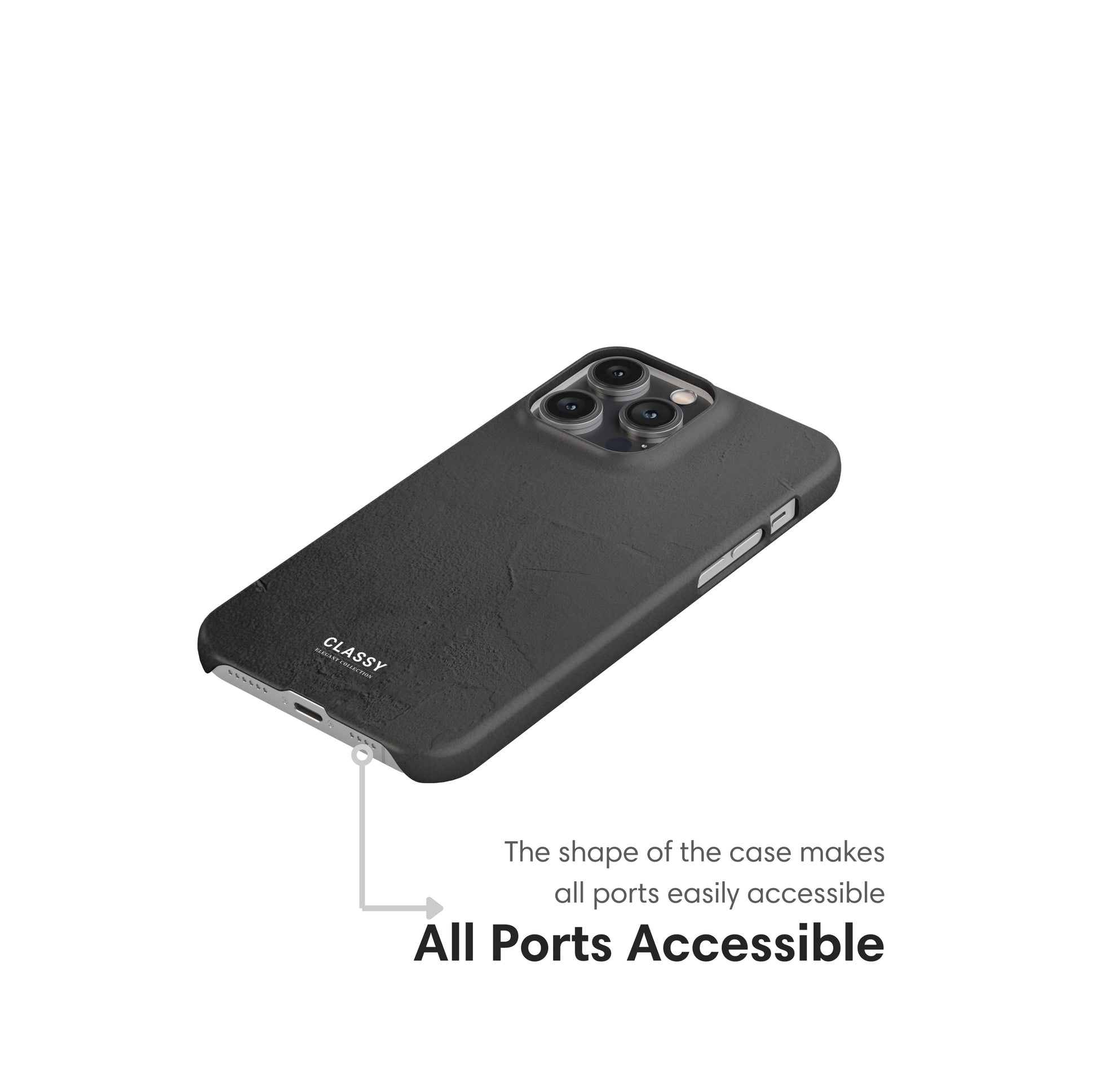 Gray Pattern Snap Case ports