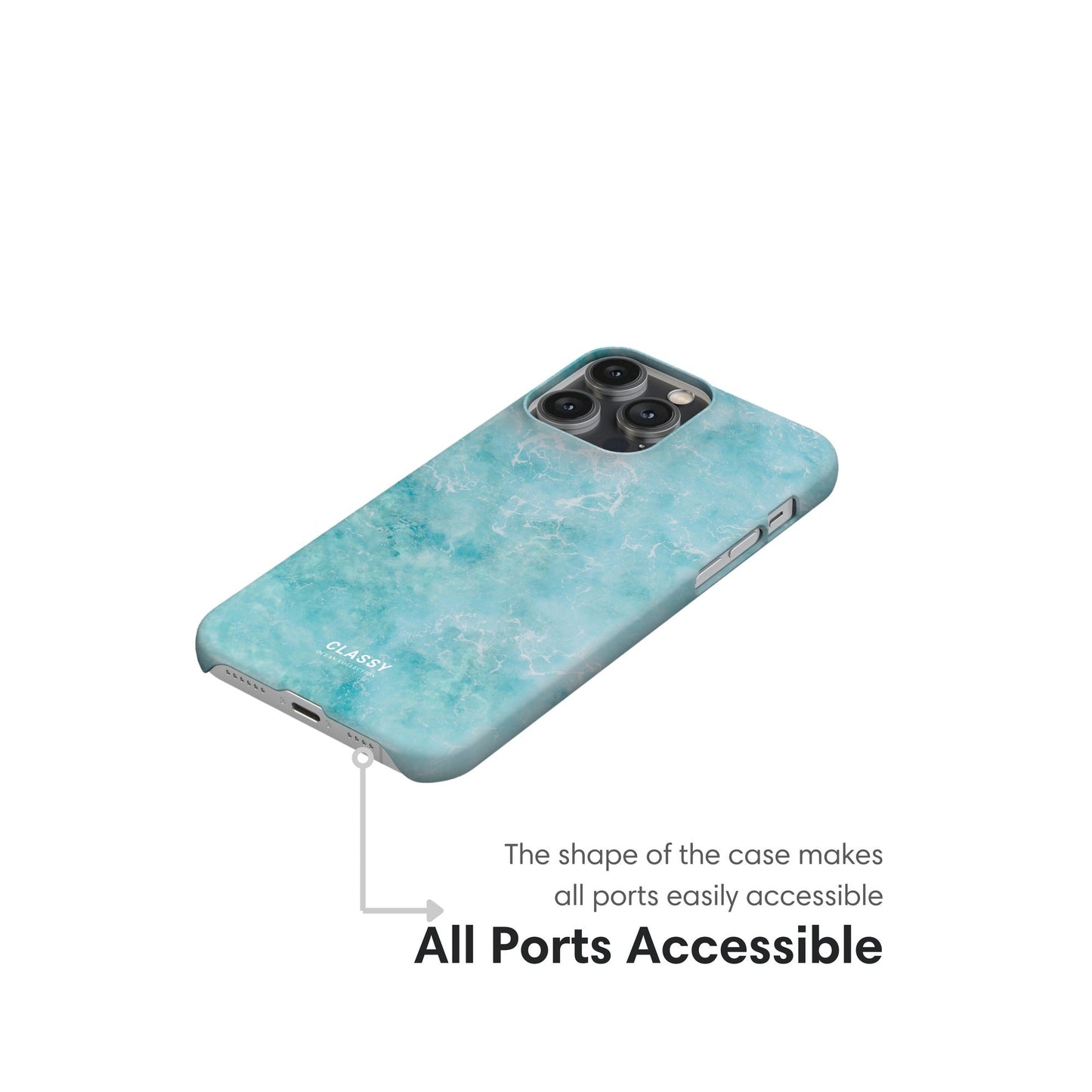 Light Blue Ocean Snap Case ports