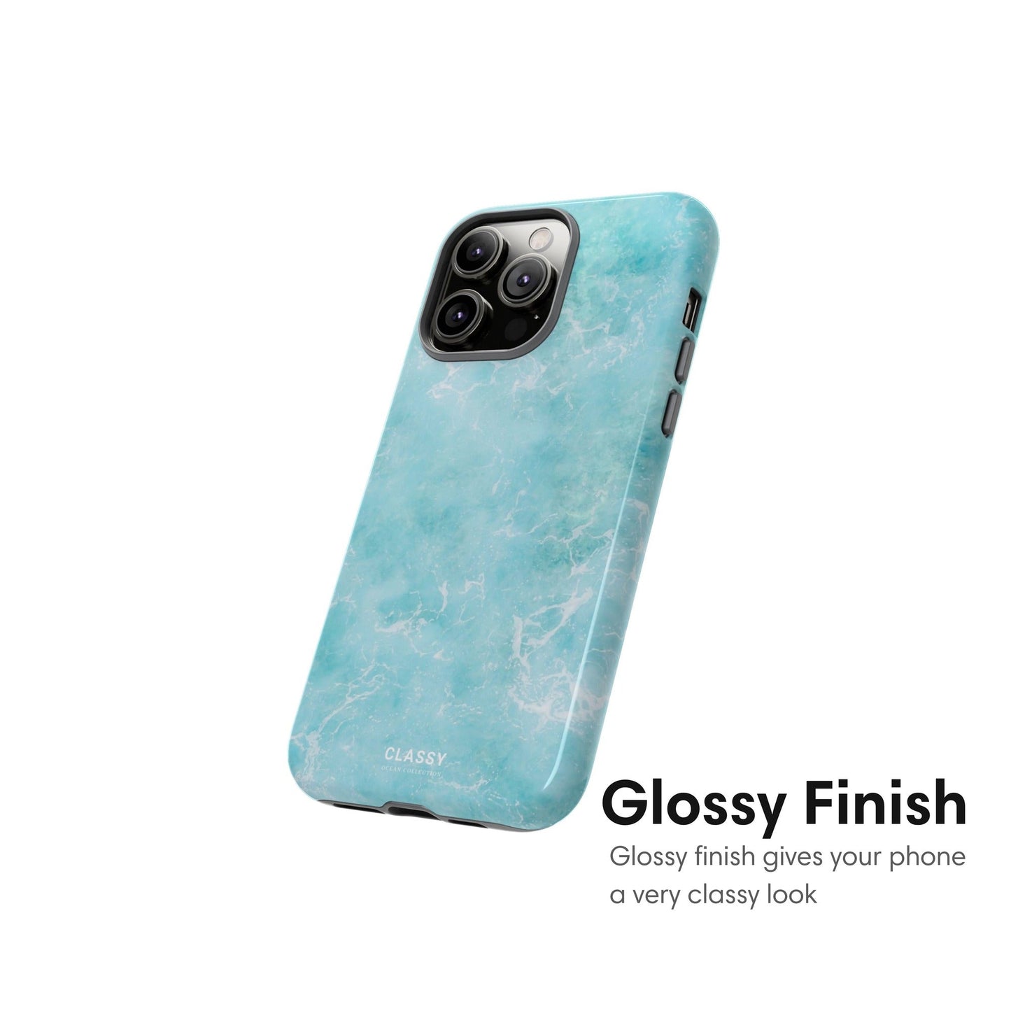 Light Blue Ocean Tough Case glossy