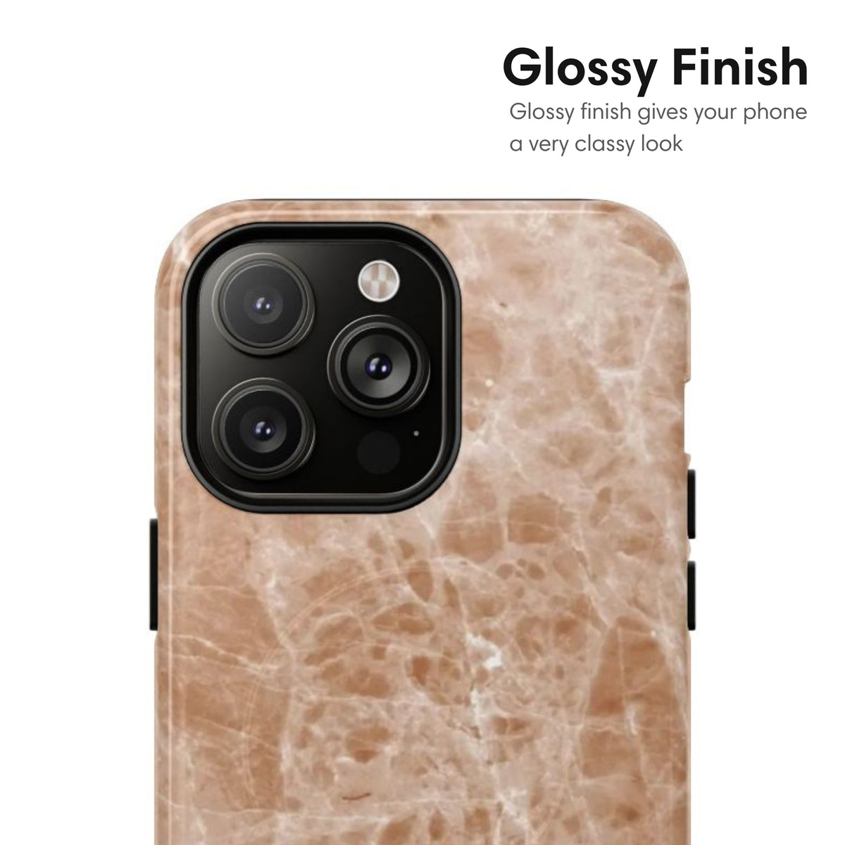 Light Brown Marble MagSafe Tough Case glossy