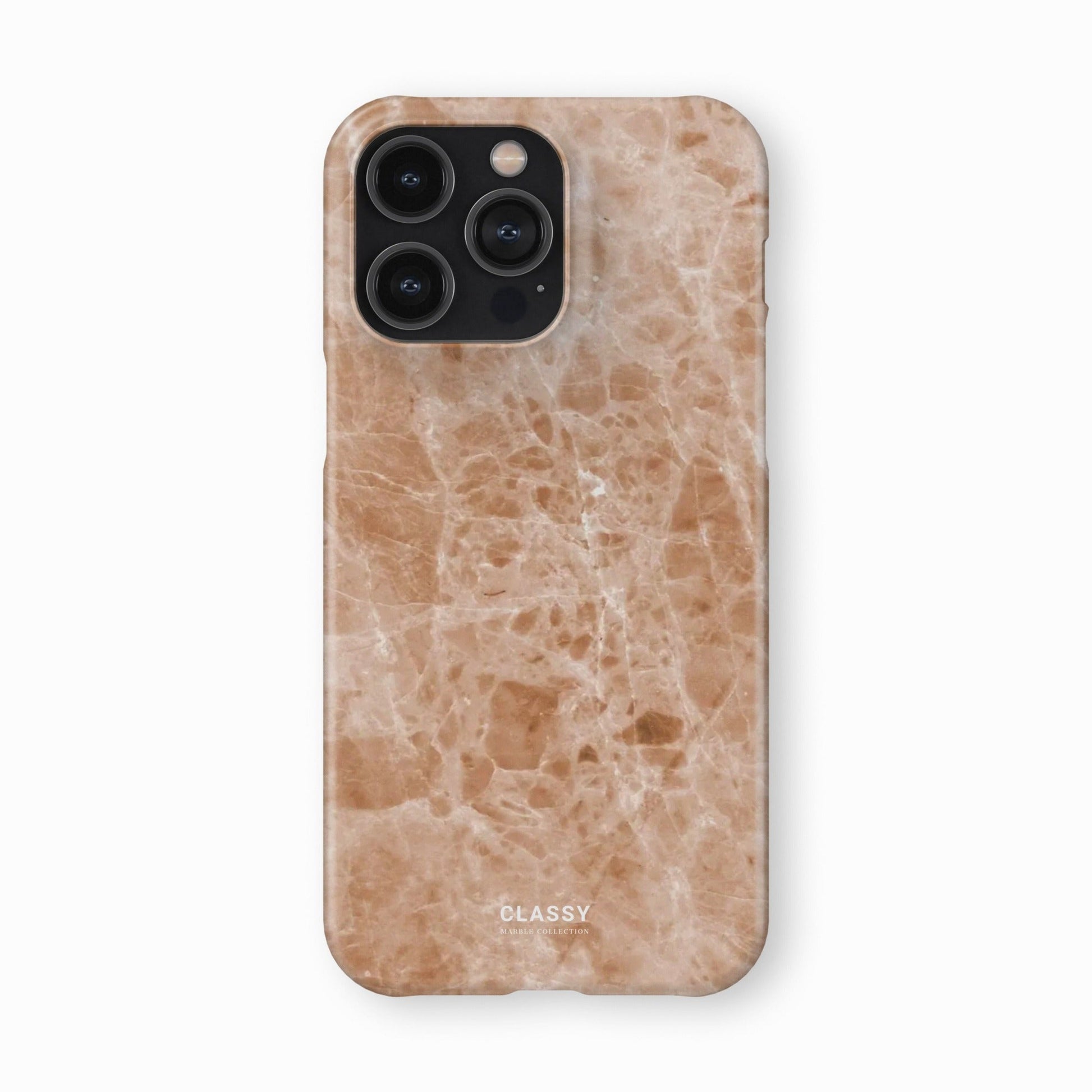 Light Brown Marble Snap Case front