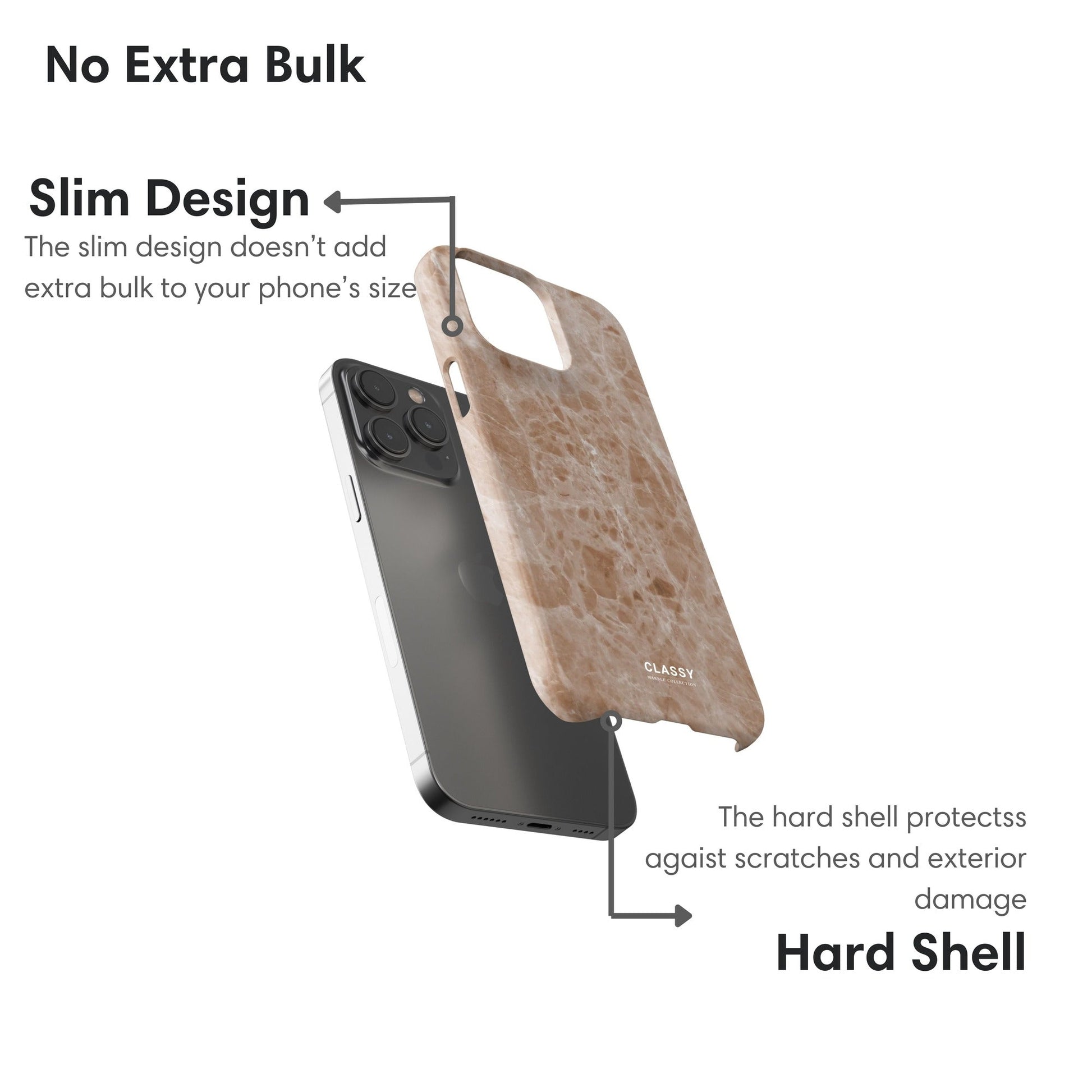 Light Brown Marble Snap Case layers