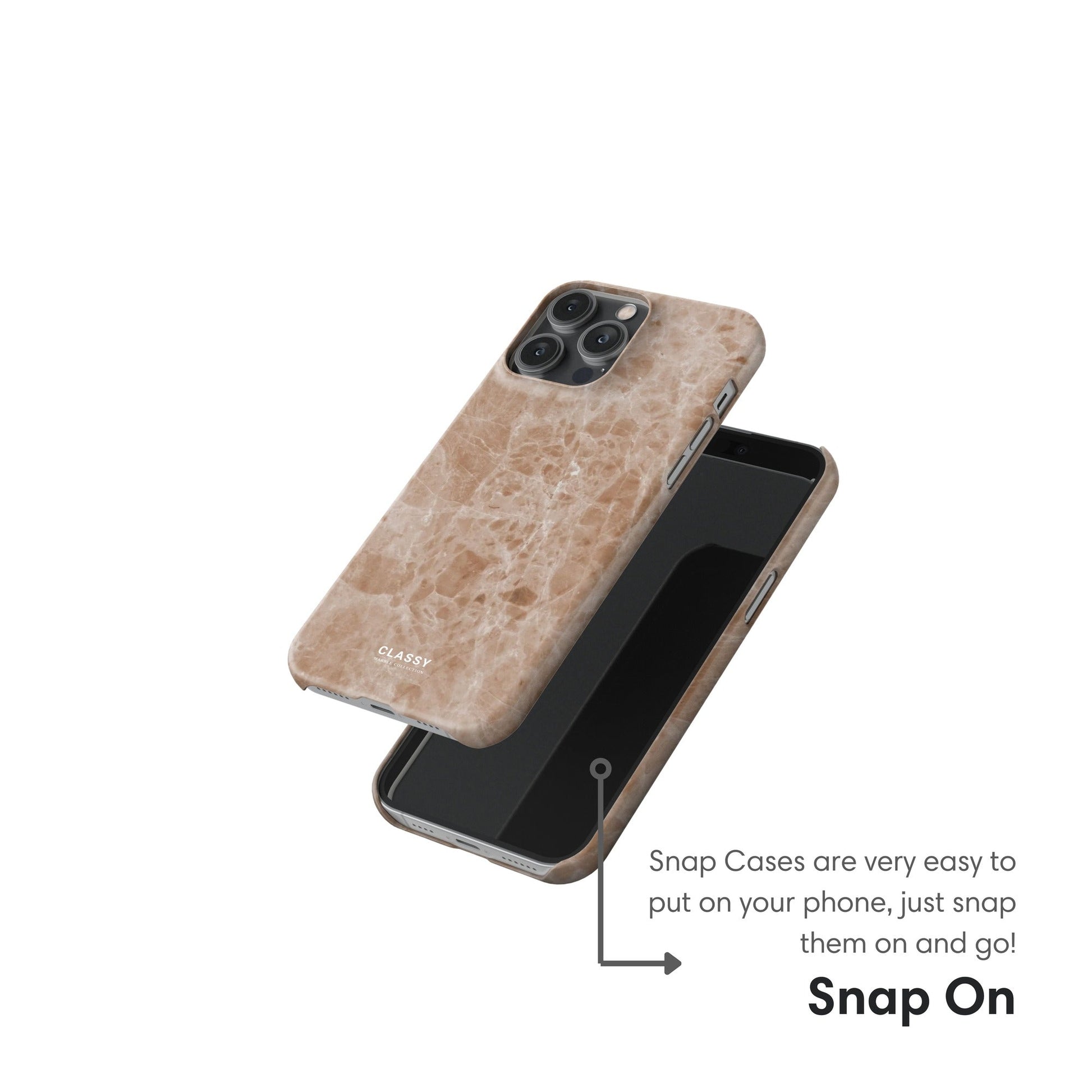 Light Brown Marble Snap Case snap on