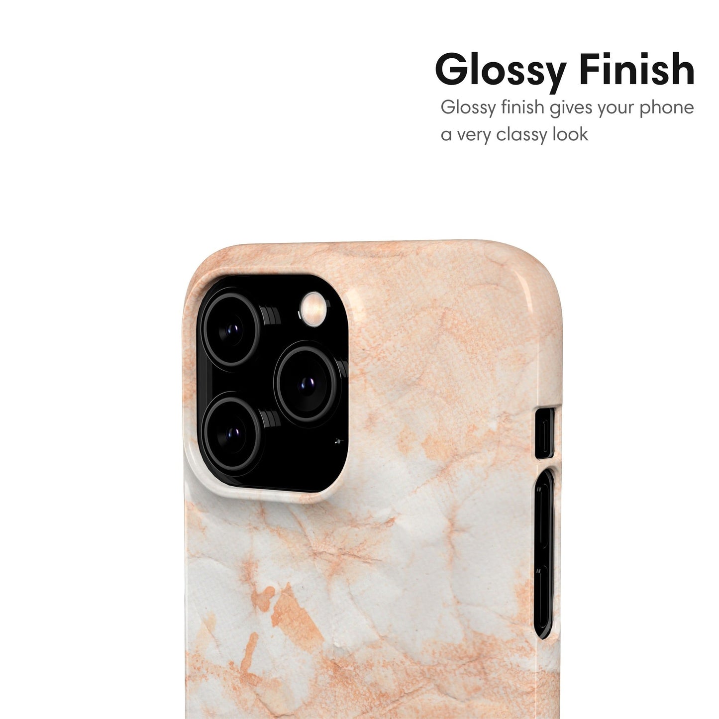 Light Orange Marble Snap Case glossy