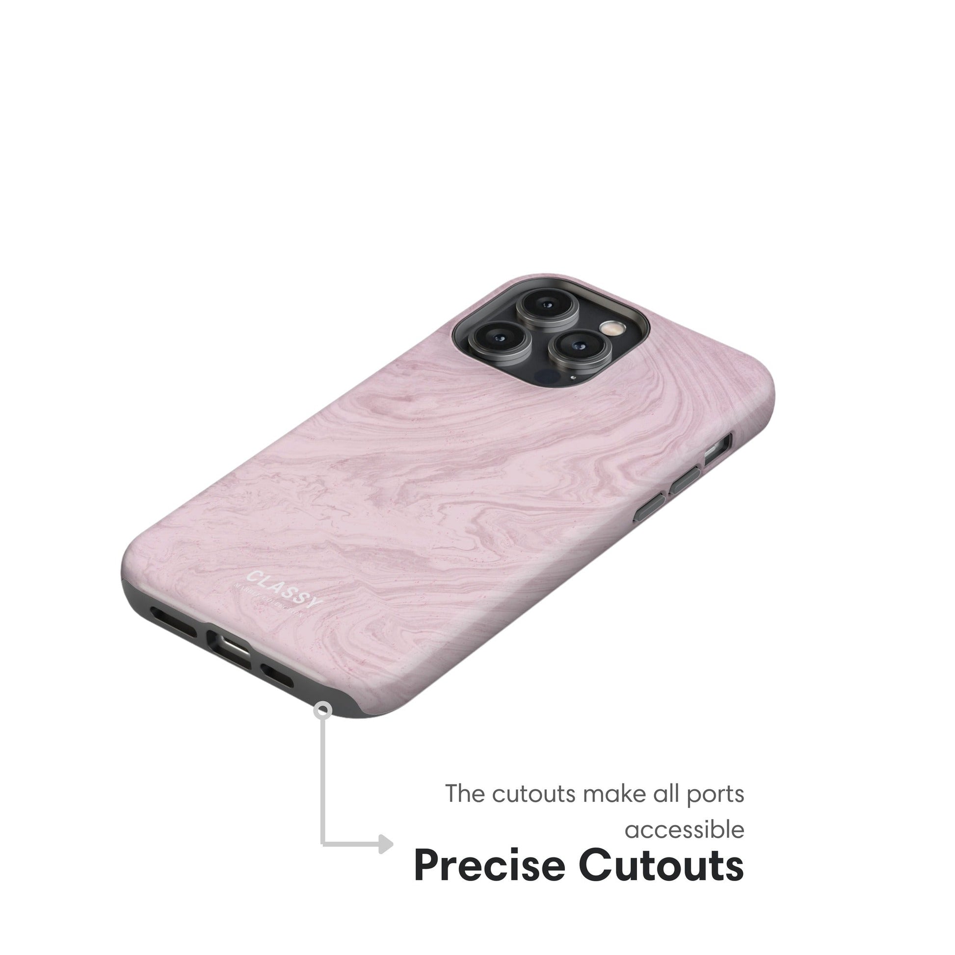 Light Pink Marble Tough Case cutouts