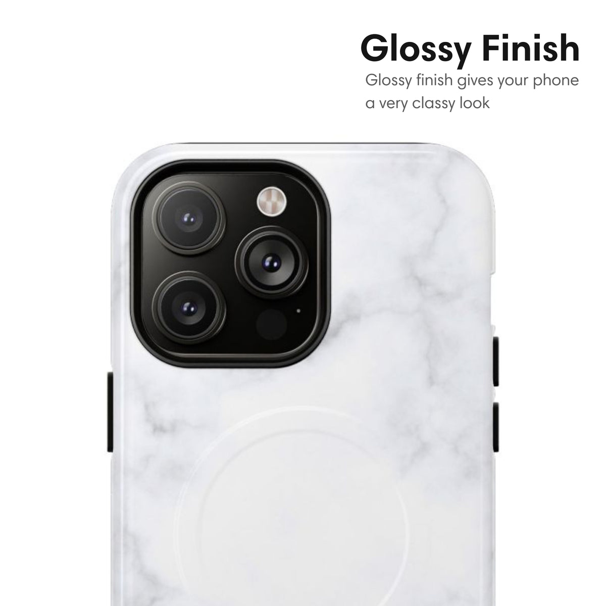 Light White Marble MagSafe Tough Case glossy