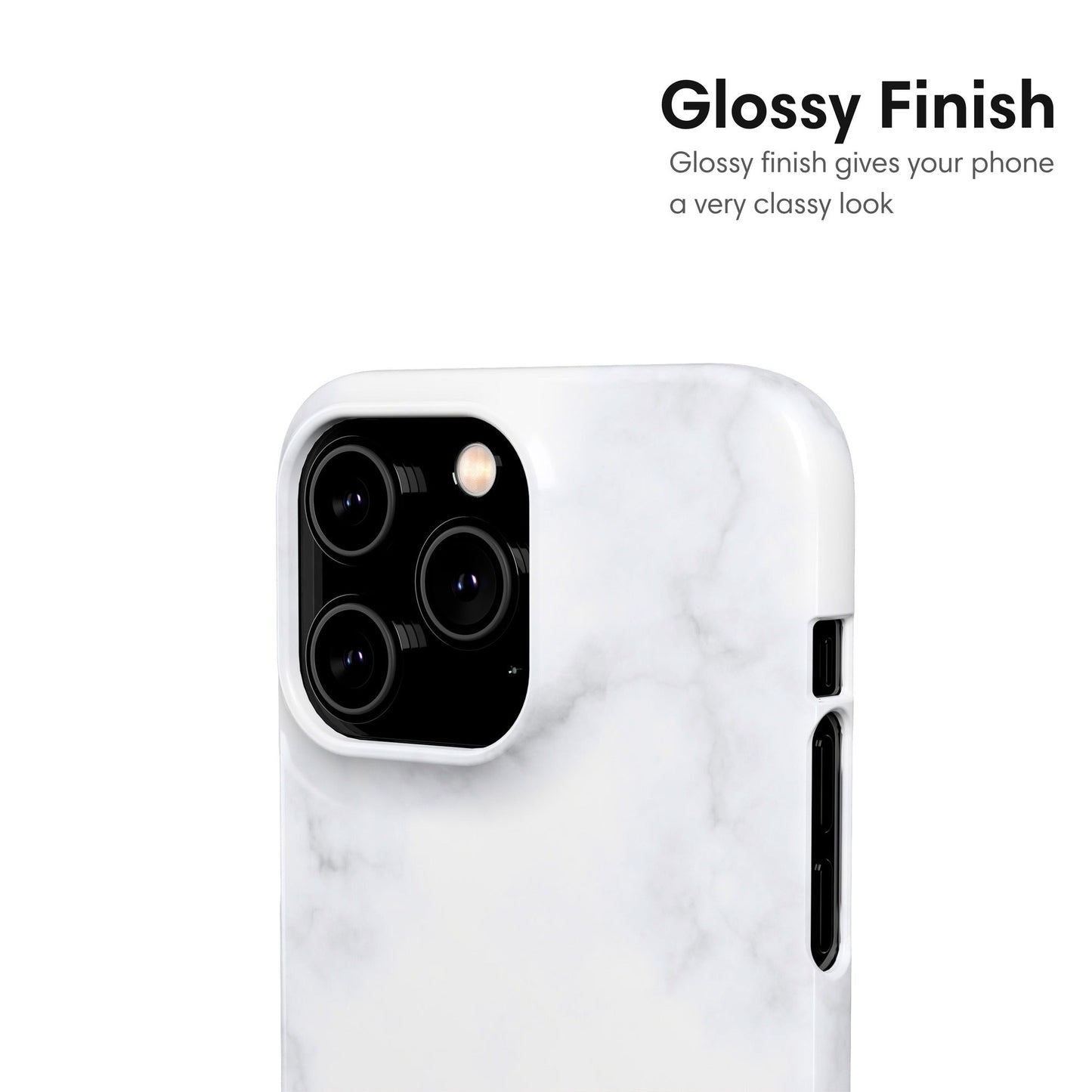 Light White Marble Snap Case glossy