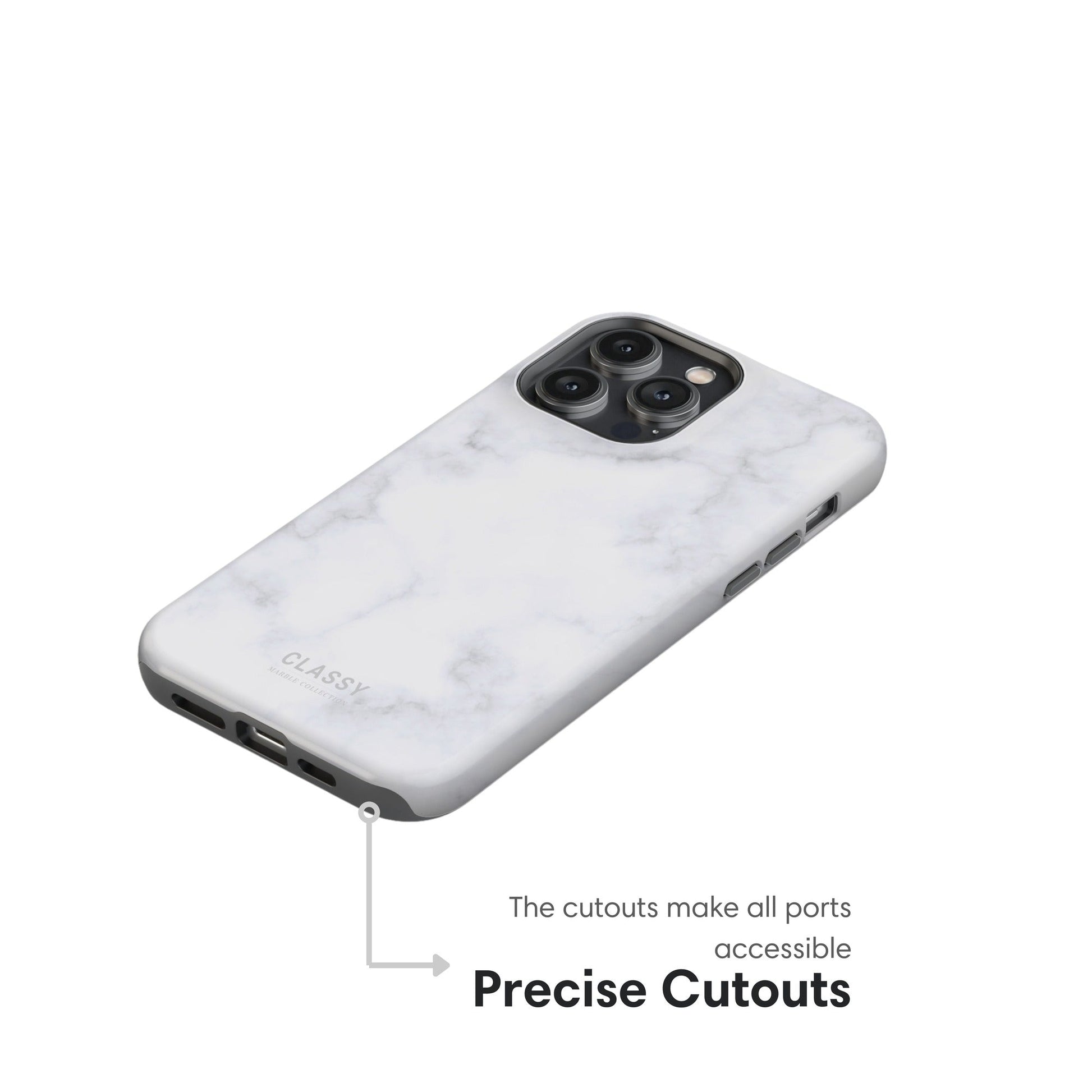 Light White Marble Tough Case cutouts