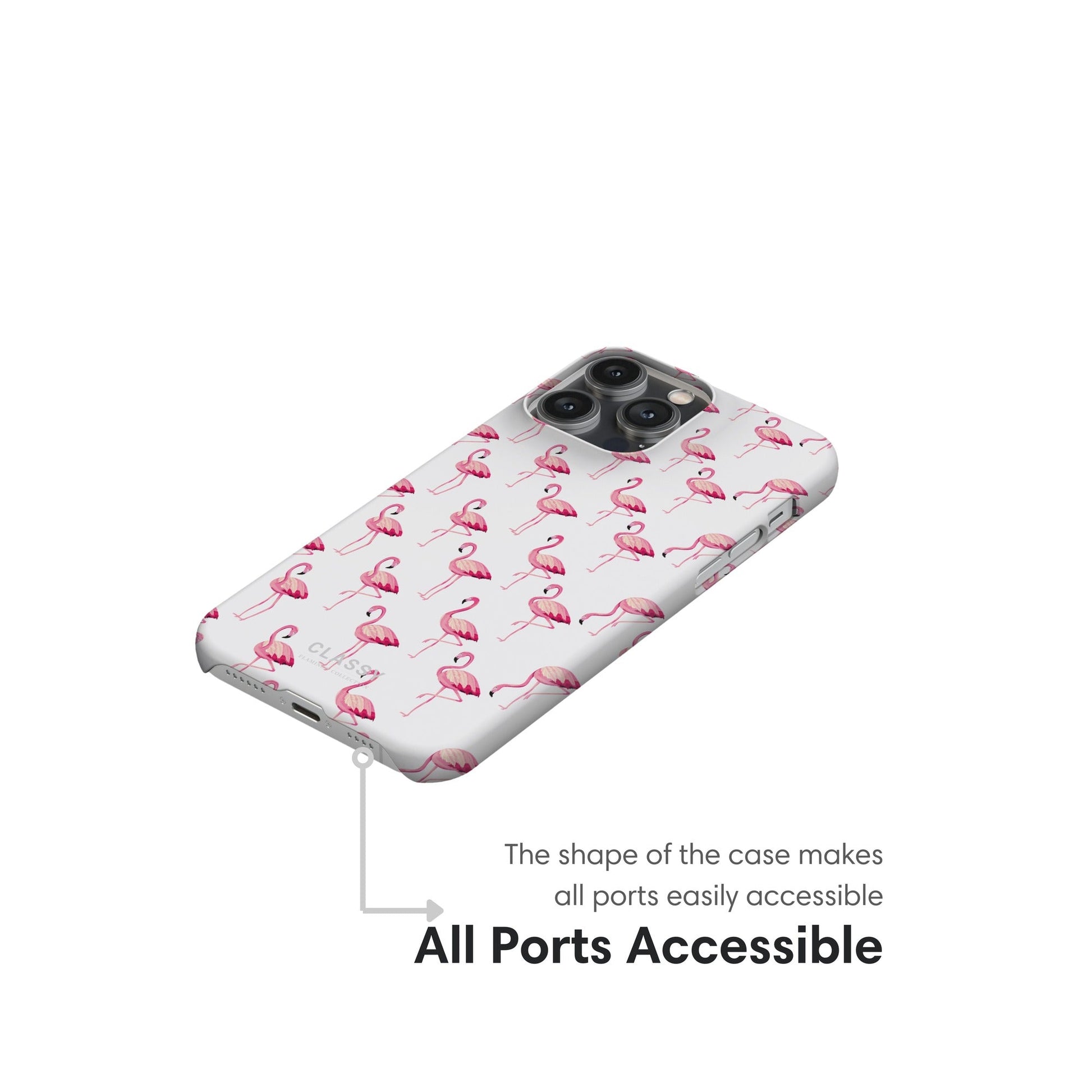 Little Flamingo White Snap Case ports