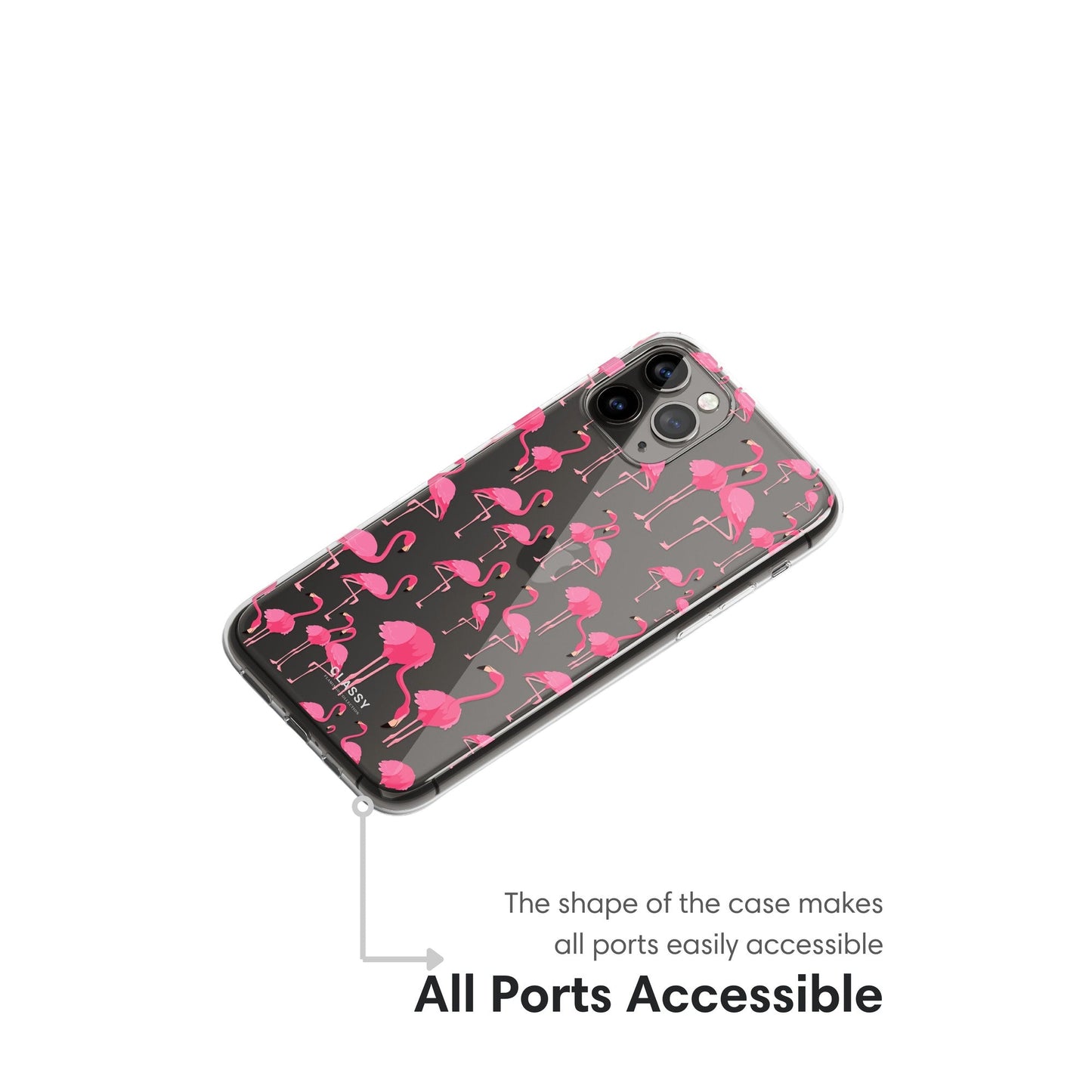 Little Pink Flamingos | Clear Case ports