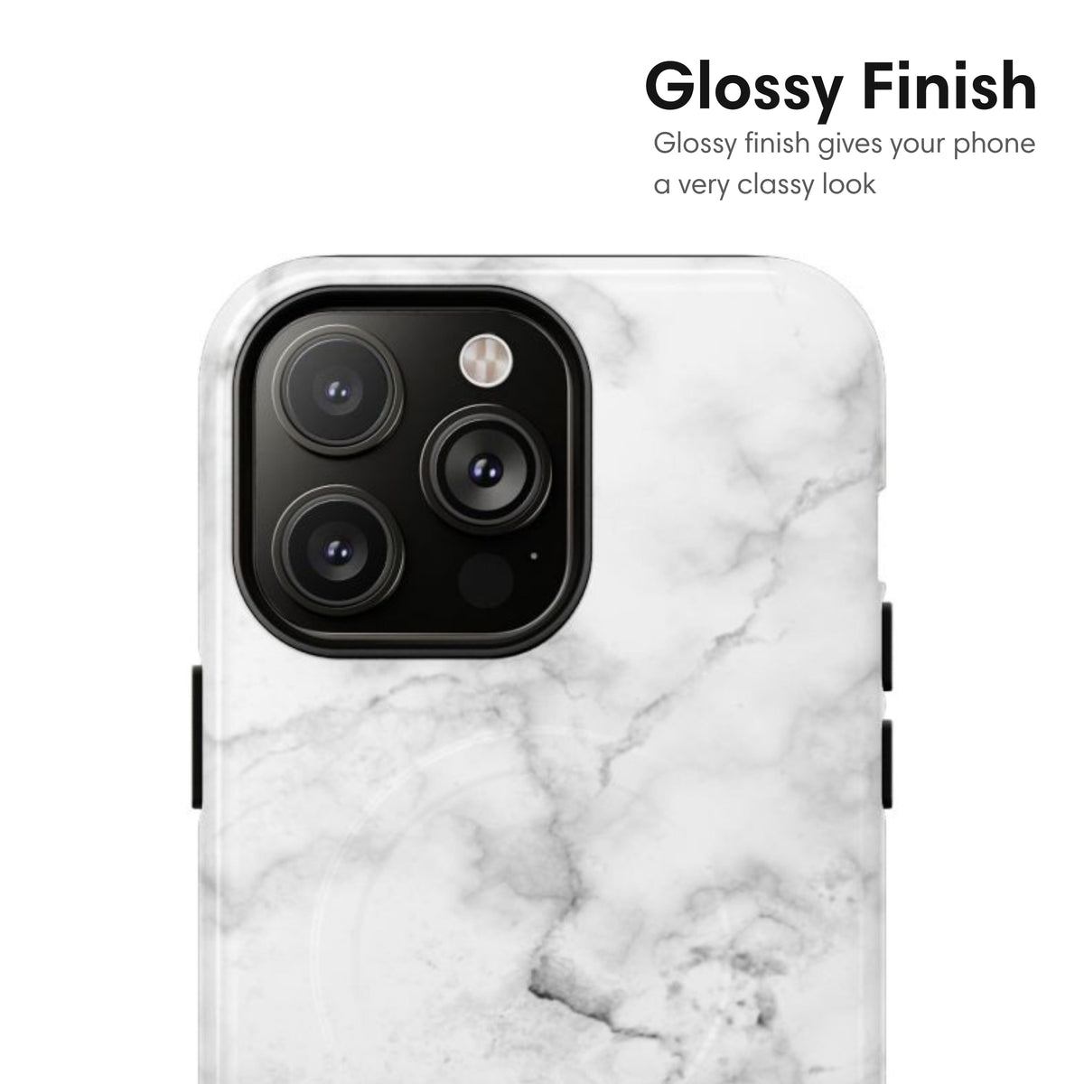 White Marble MagSafe Tough Case glossy