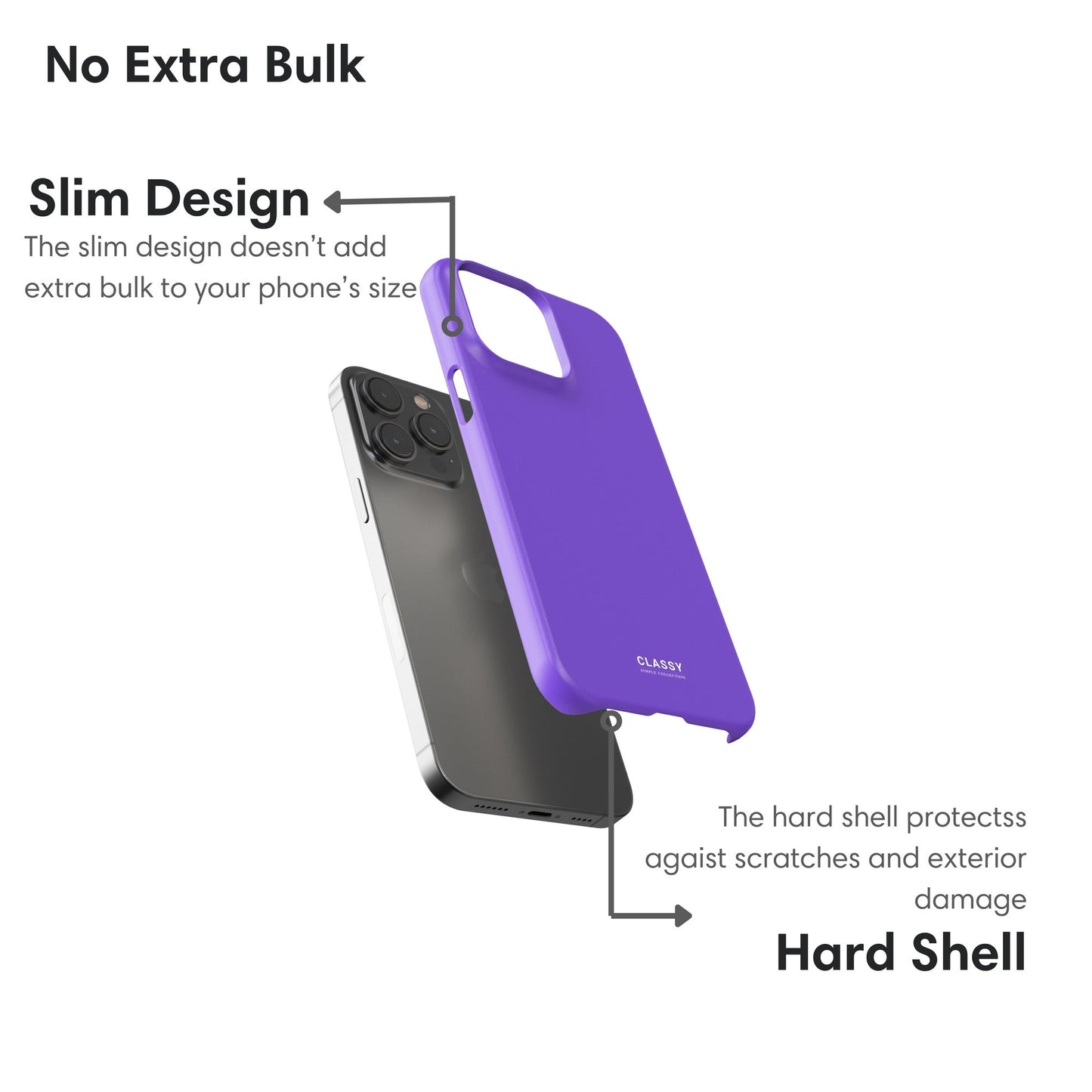 Neon Purple Snap Case layers