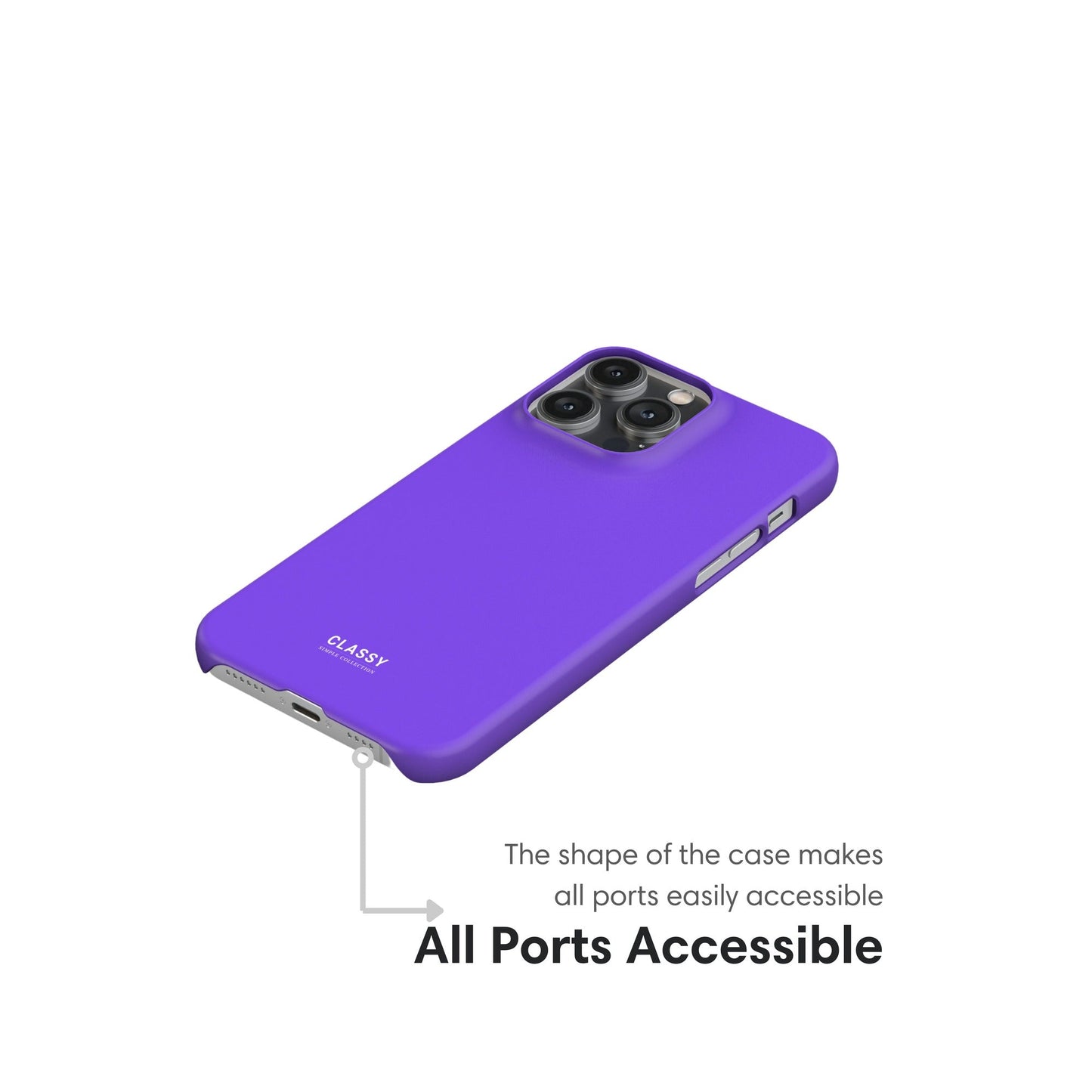 Neon Purple Snap Case ports