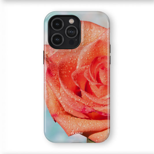 Orange and Blue Flower Tough Case front