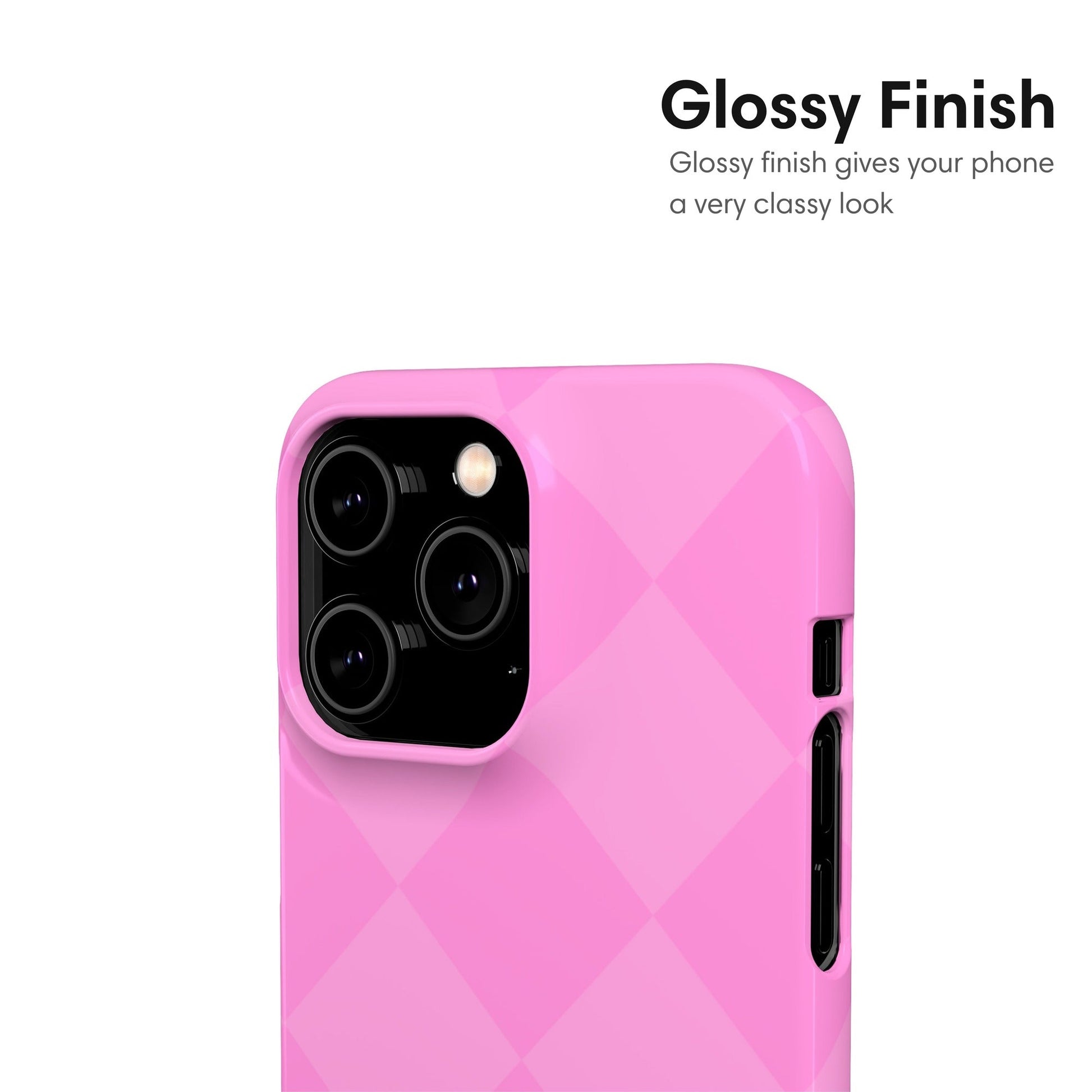 Pink Check Pattern Snap Case glossy