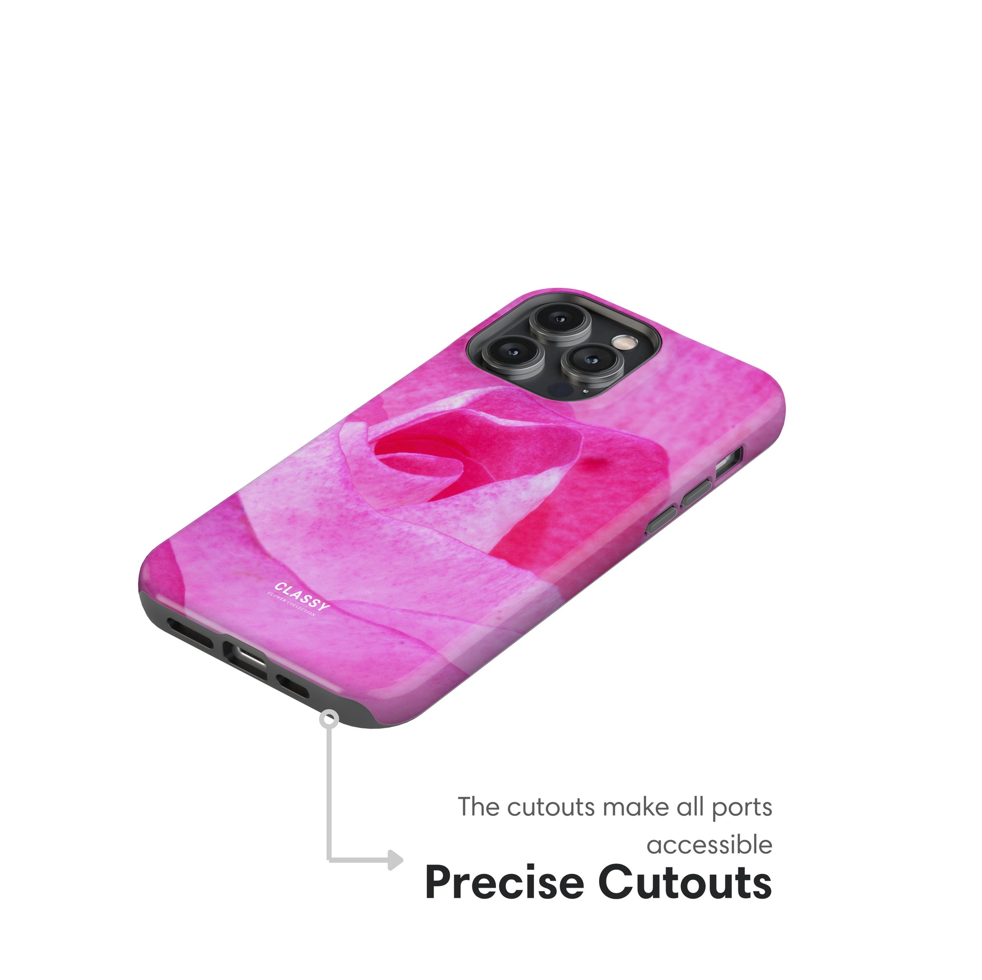 Pink Flower Tough Case cutouts