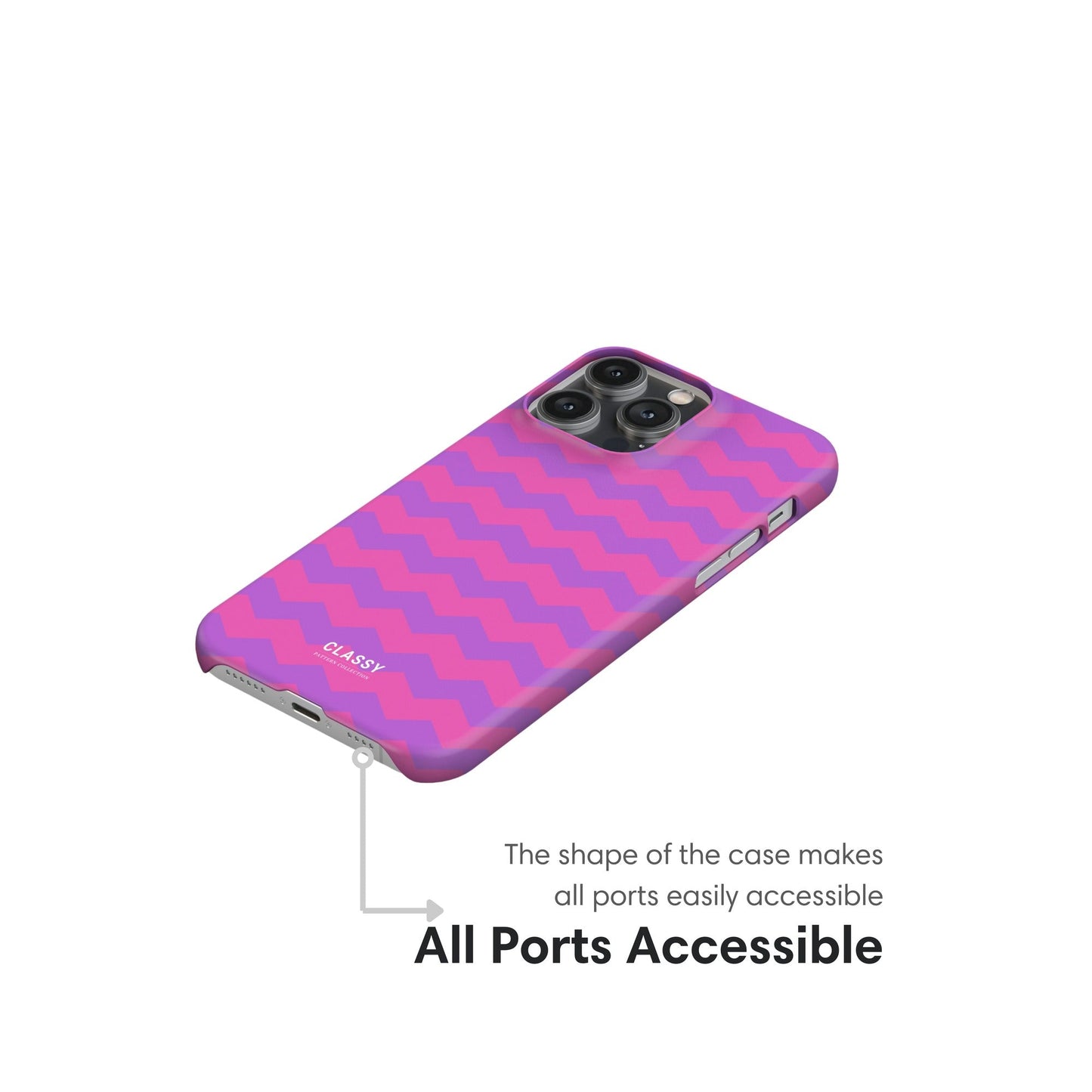 Pink Pattern Snap Case ports