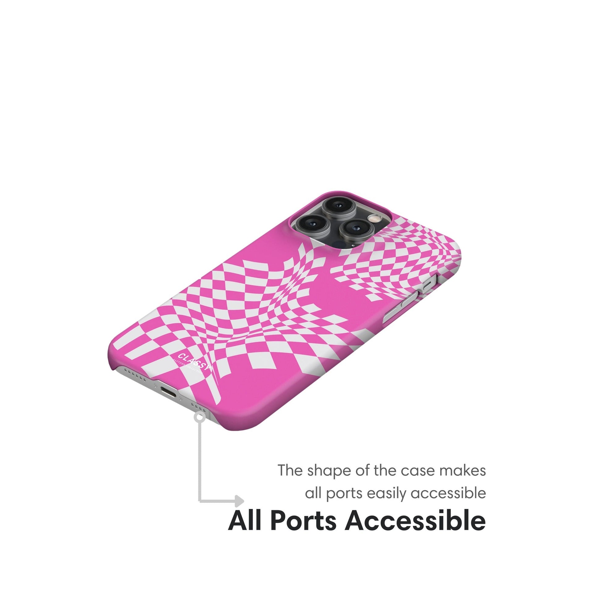 Pink and White Pattern Snap Case glossy