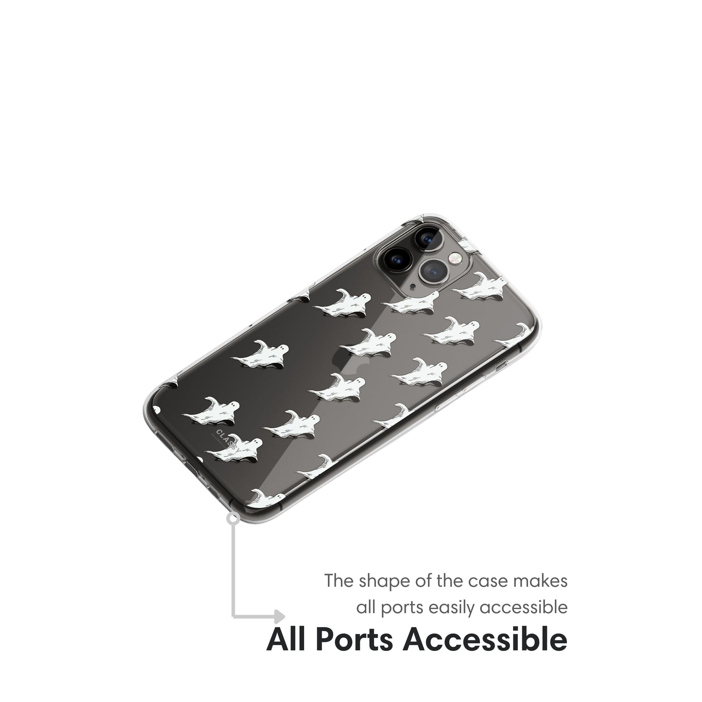 Little Flying Ghosts Clear Case ports