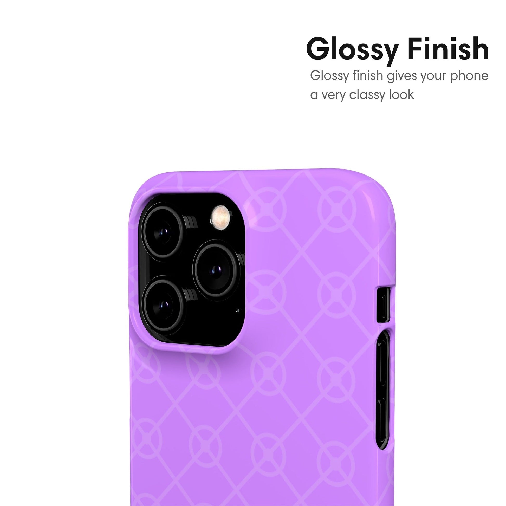 Purple Elegant Pattern Snap Case glossy