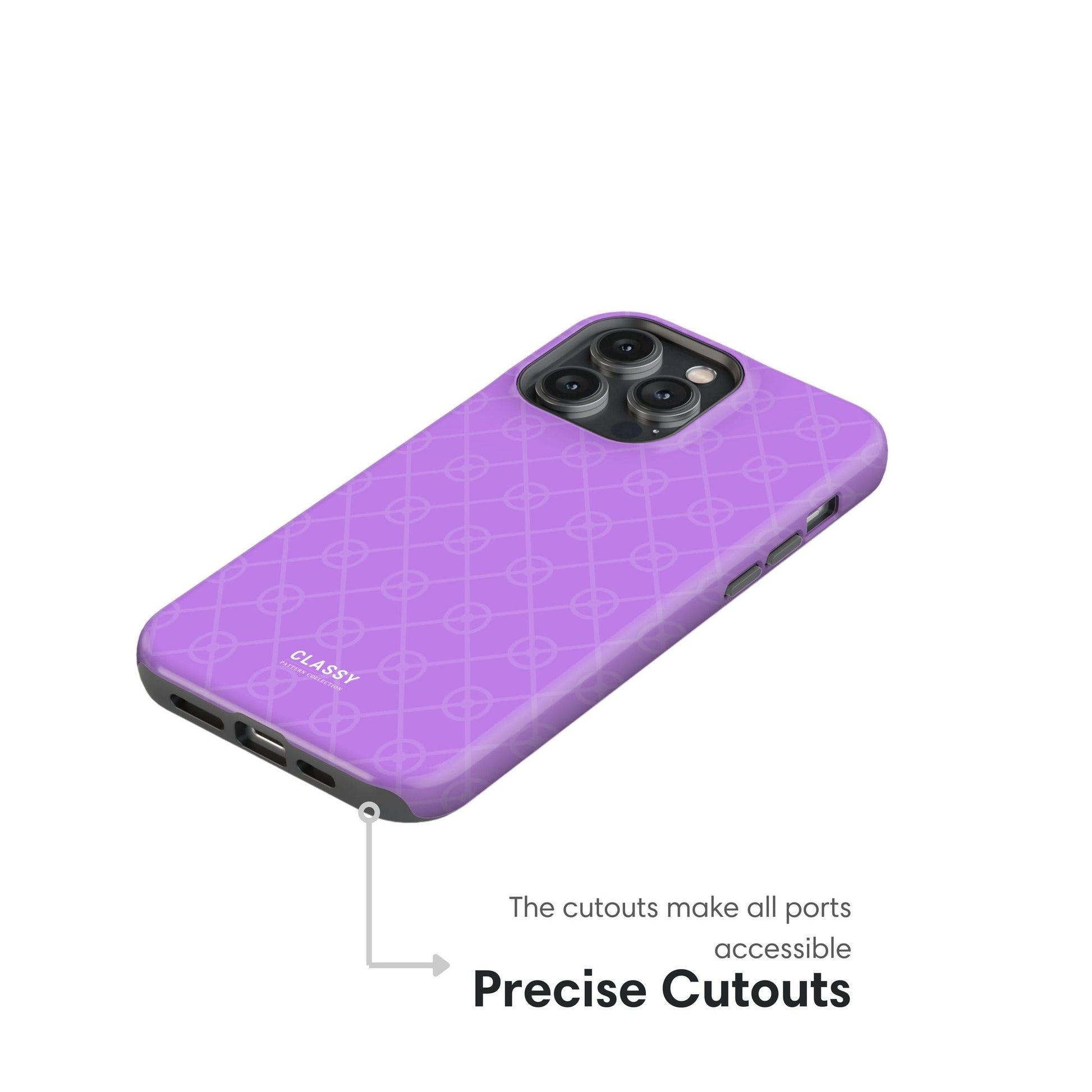 Purple Elegant Pattern Tough Case cutouts