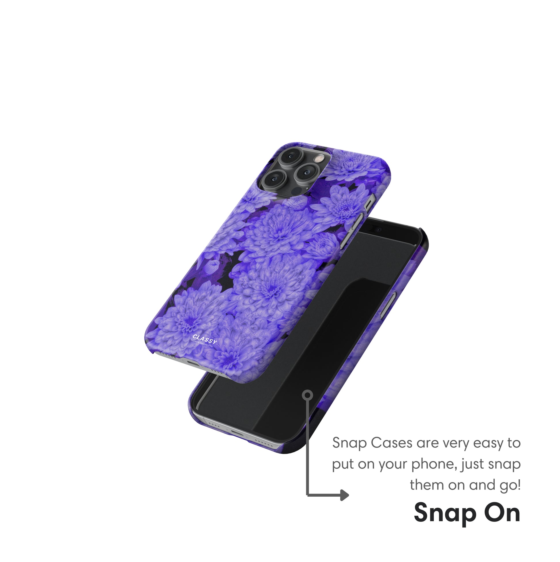 Purple Flowers Snap Case snap on