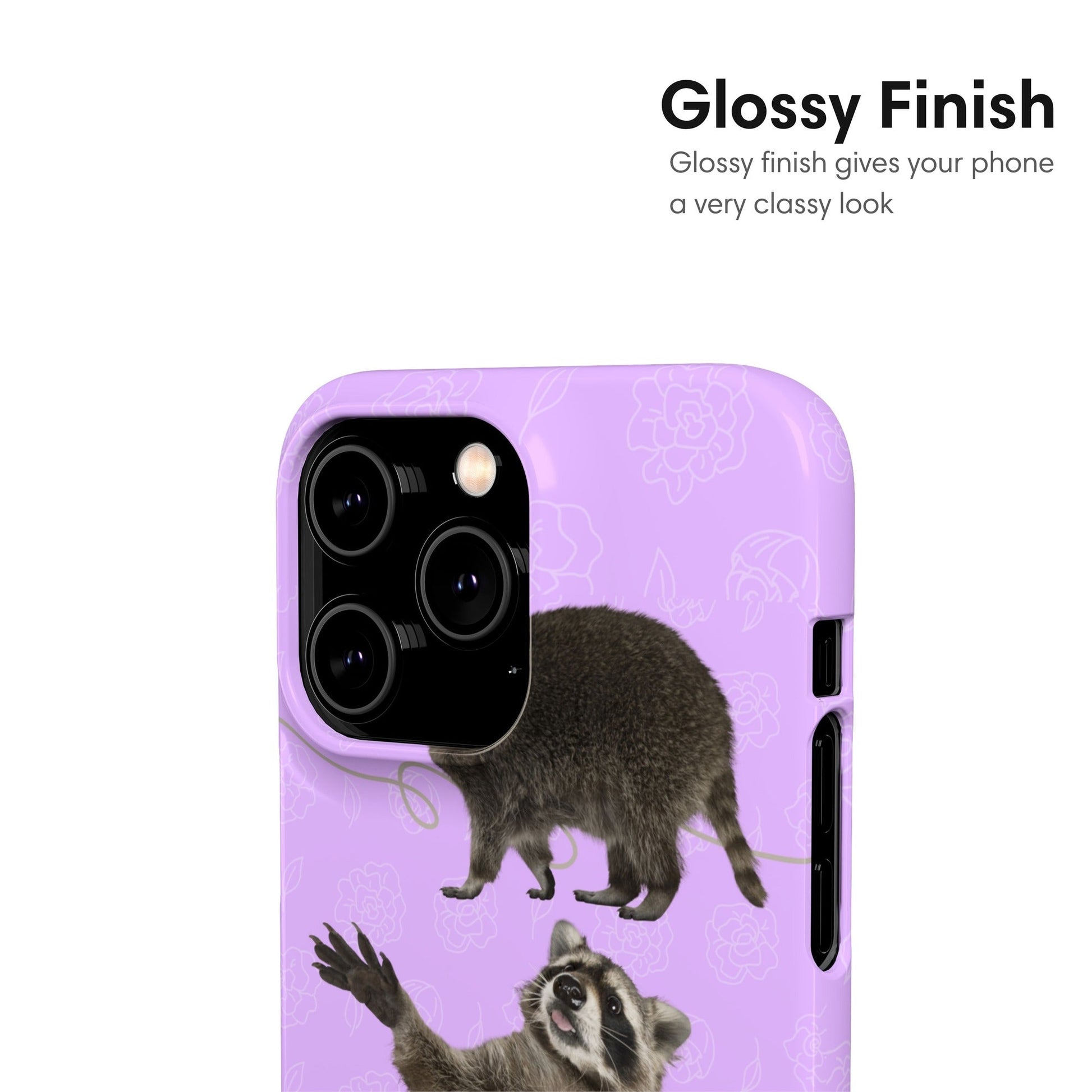 Purple Raccoon Snap Case glossy