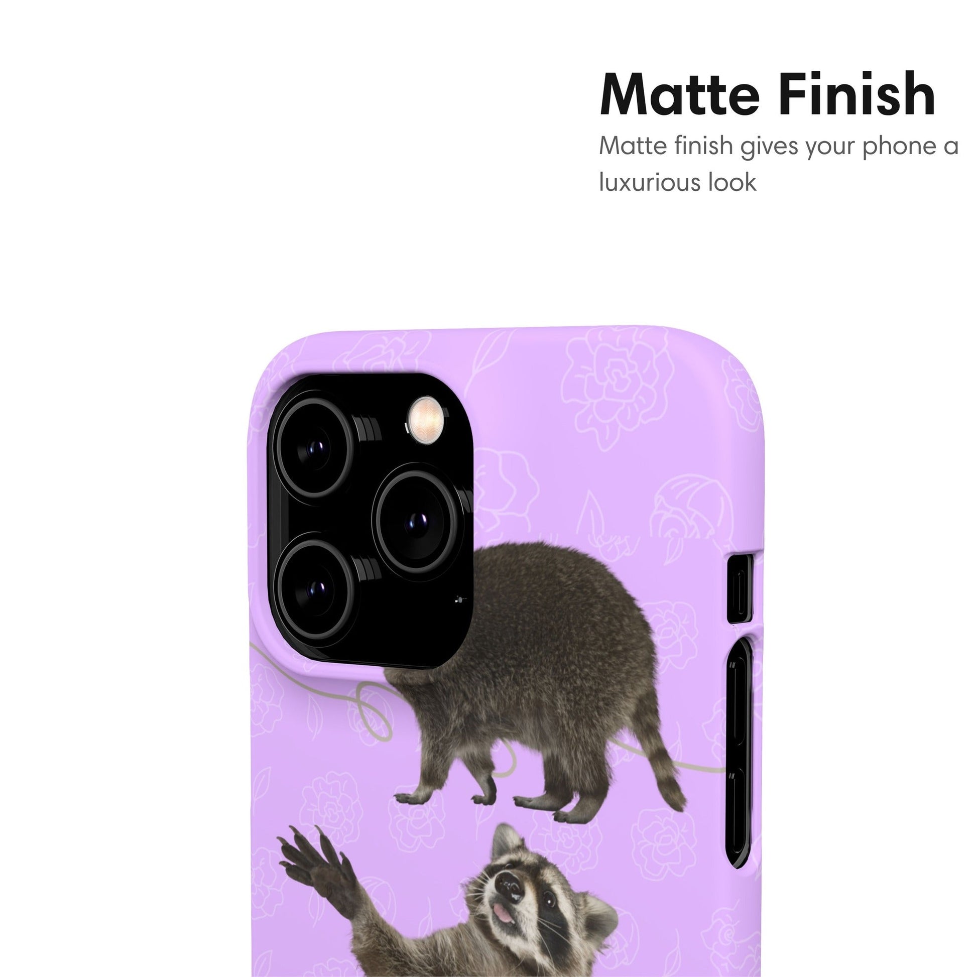 Purple Raccoon Snap Case matte