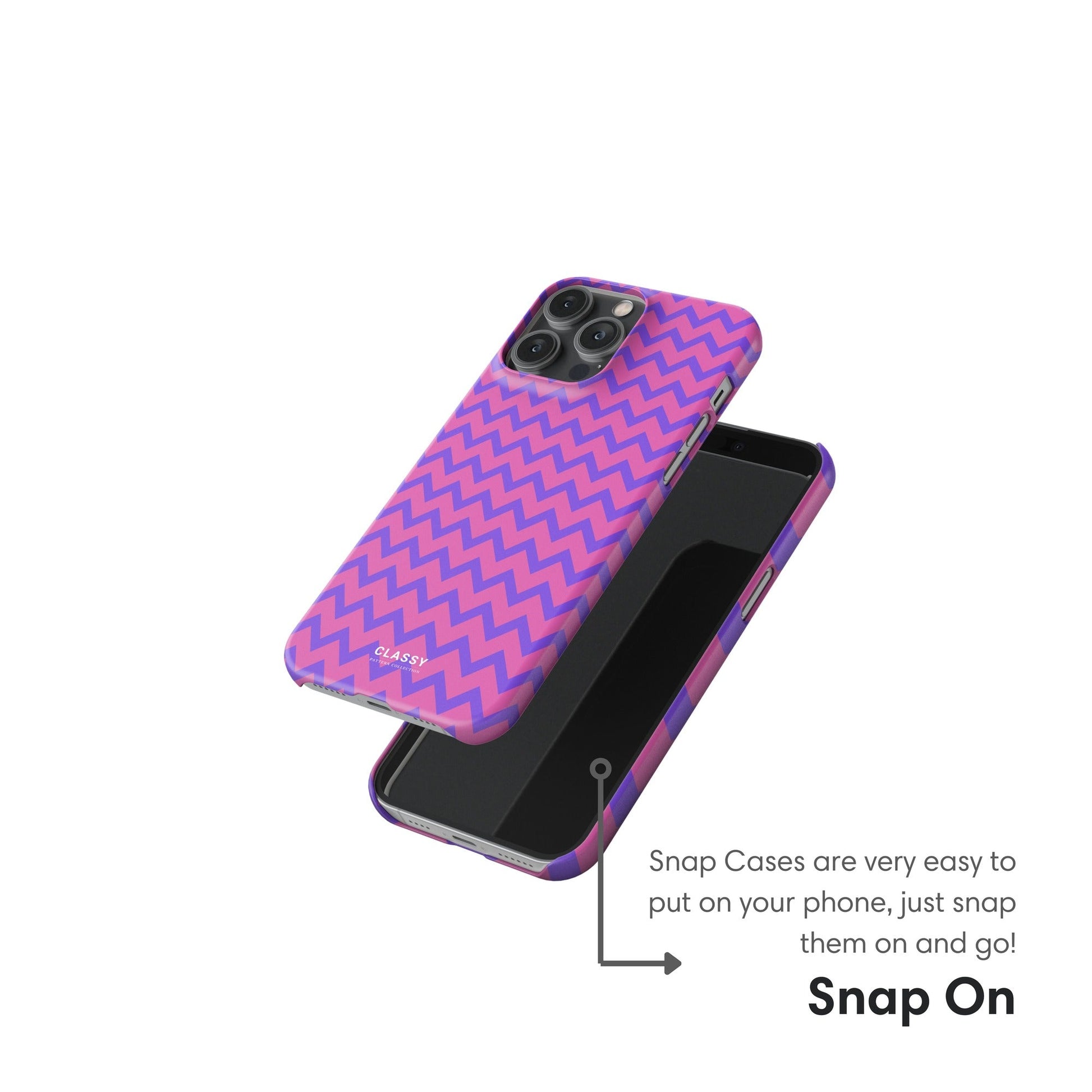 Purple and Pink Pattern Snap Case snap on