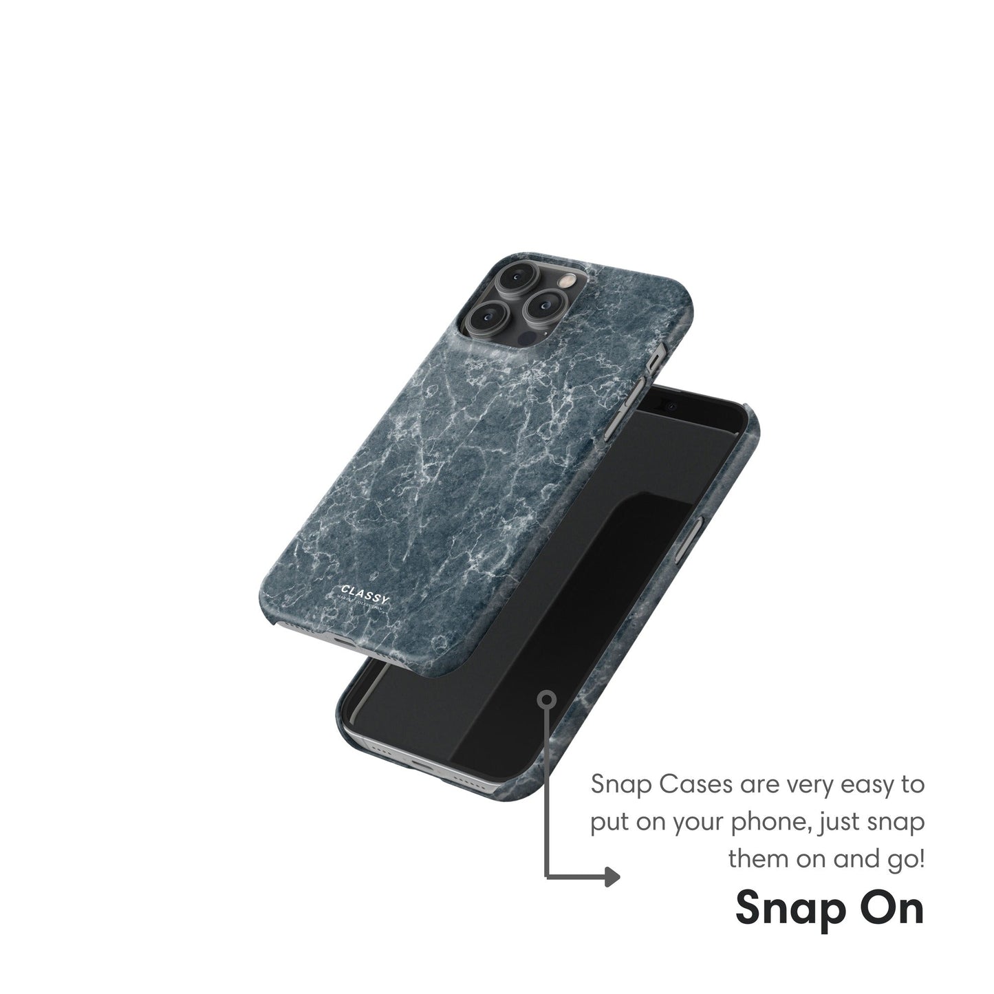 Teal Marble Snap Case snap on