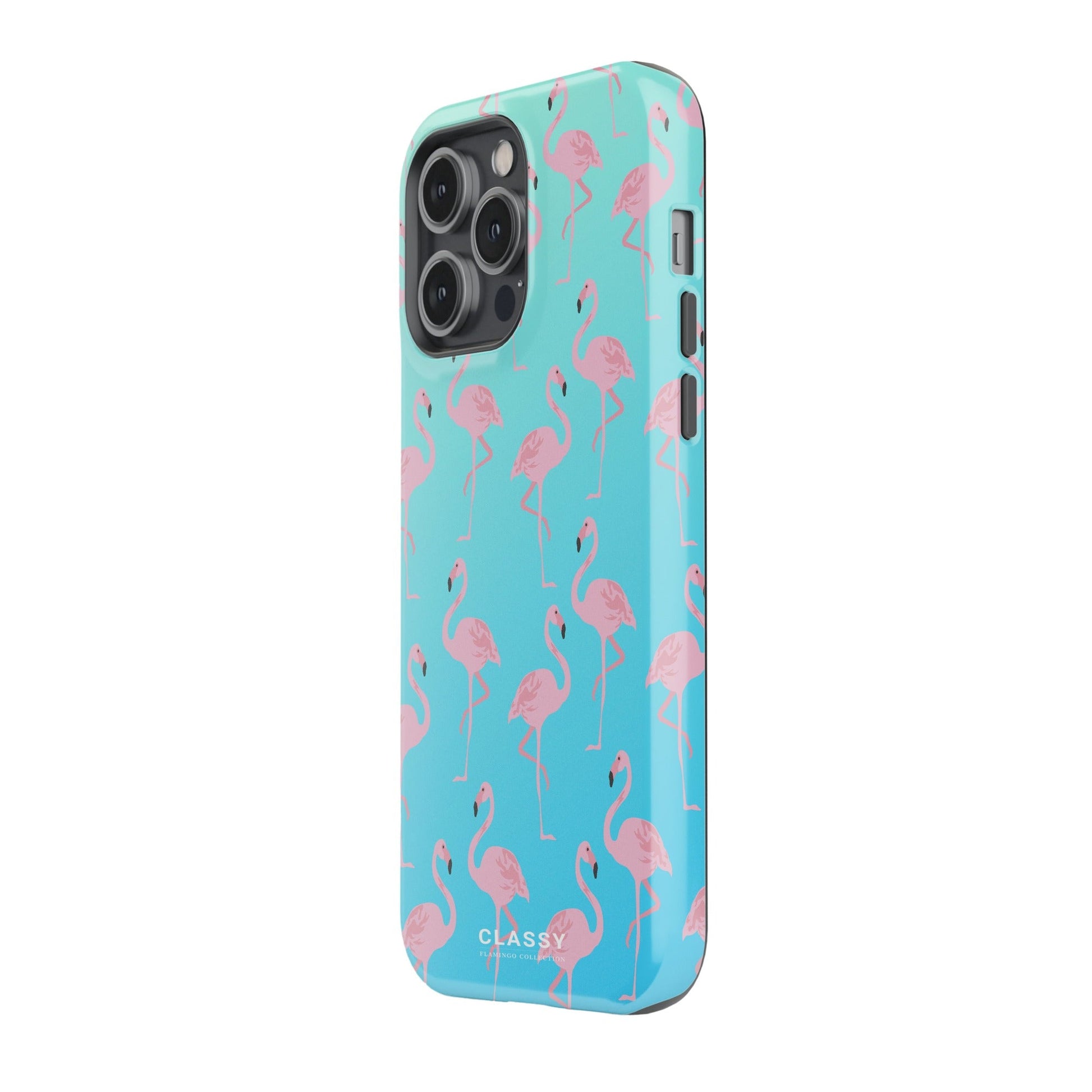 Turquoise Blue Flamingo Tough Case side