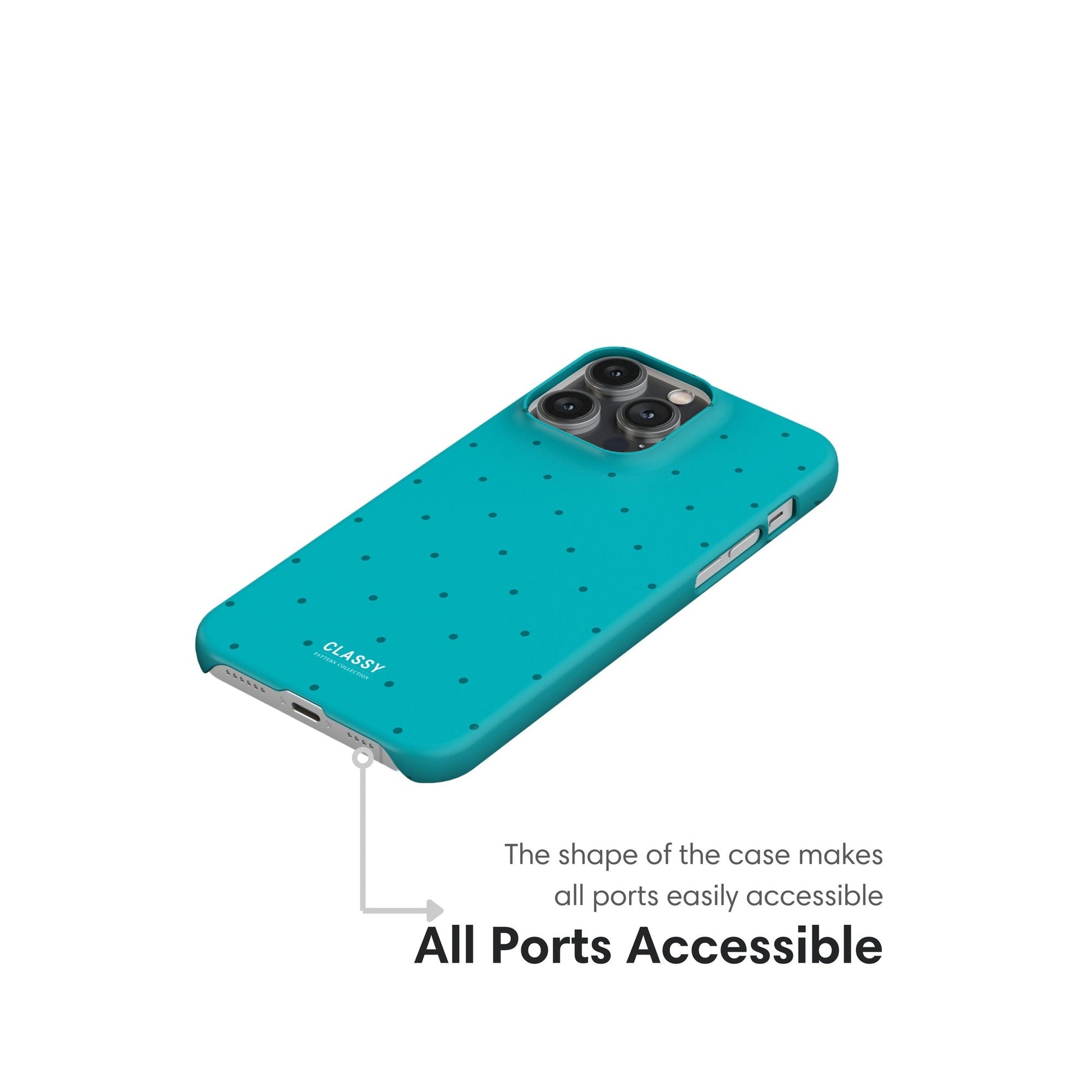 Turquoise Dots Snap Case ports