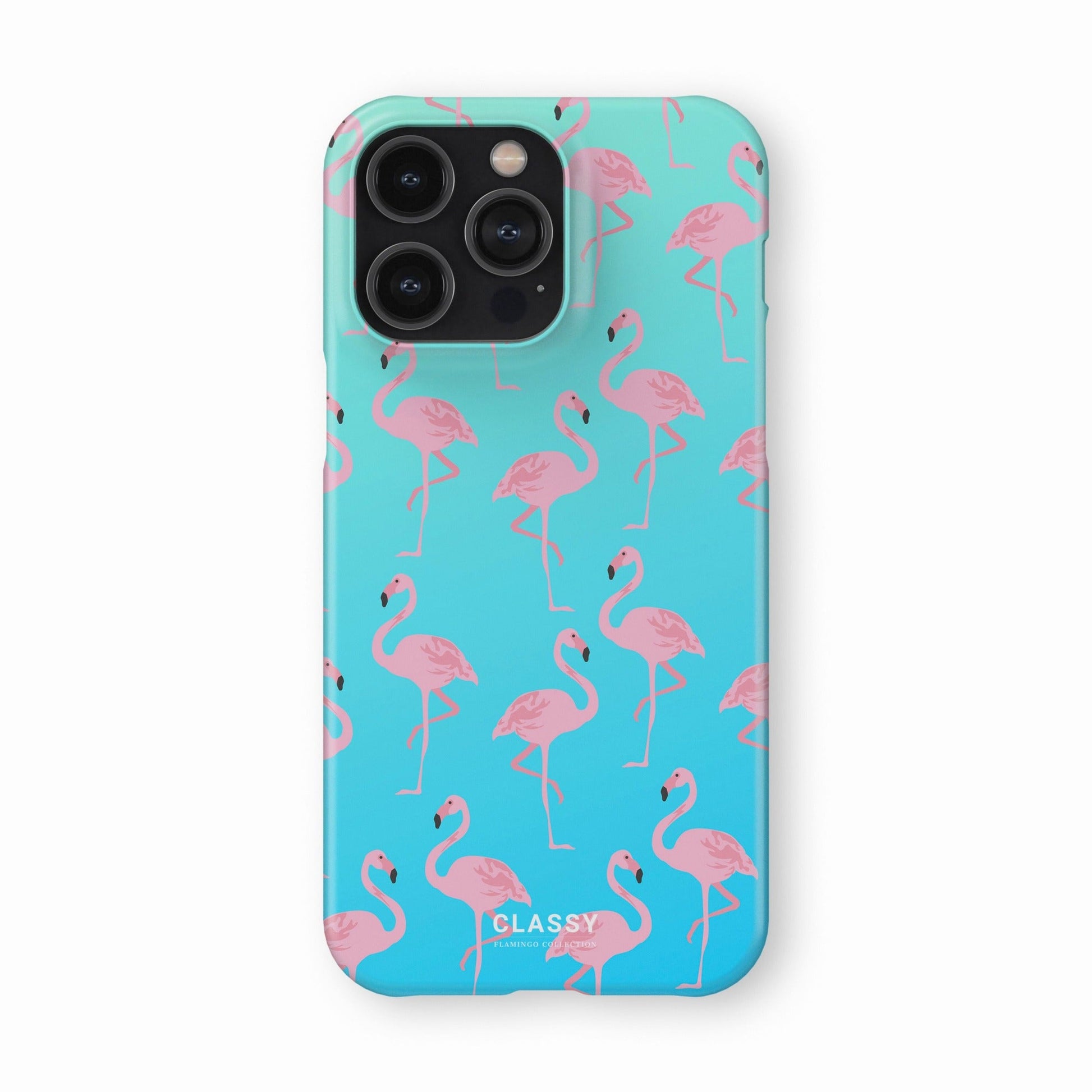 Turquoise Flamingos Snap Case front