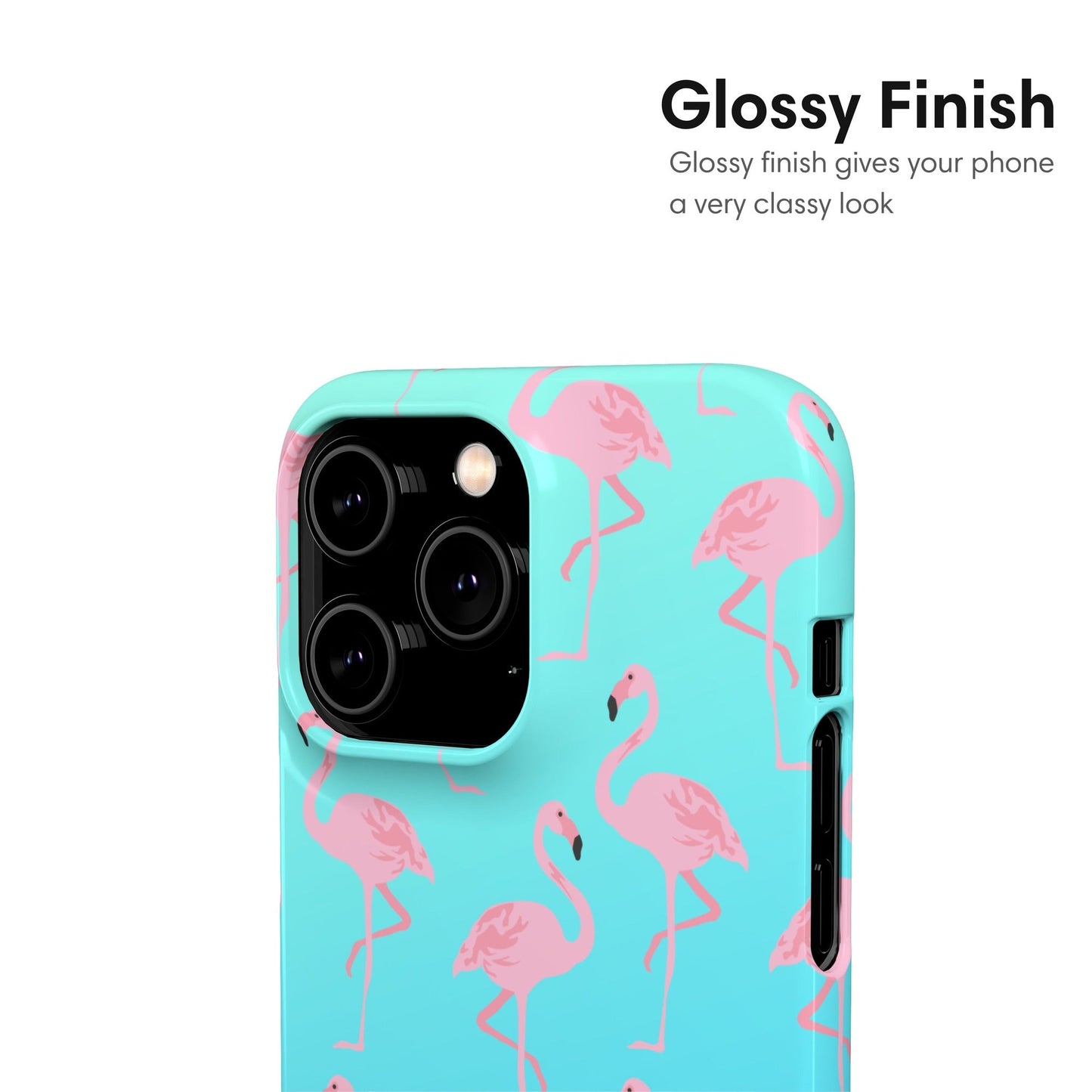 Turquoise Flamingos Snap Case glossy