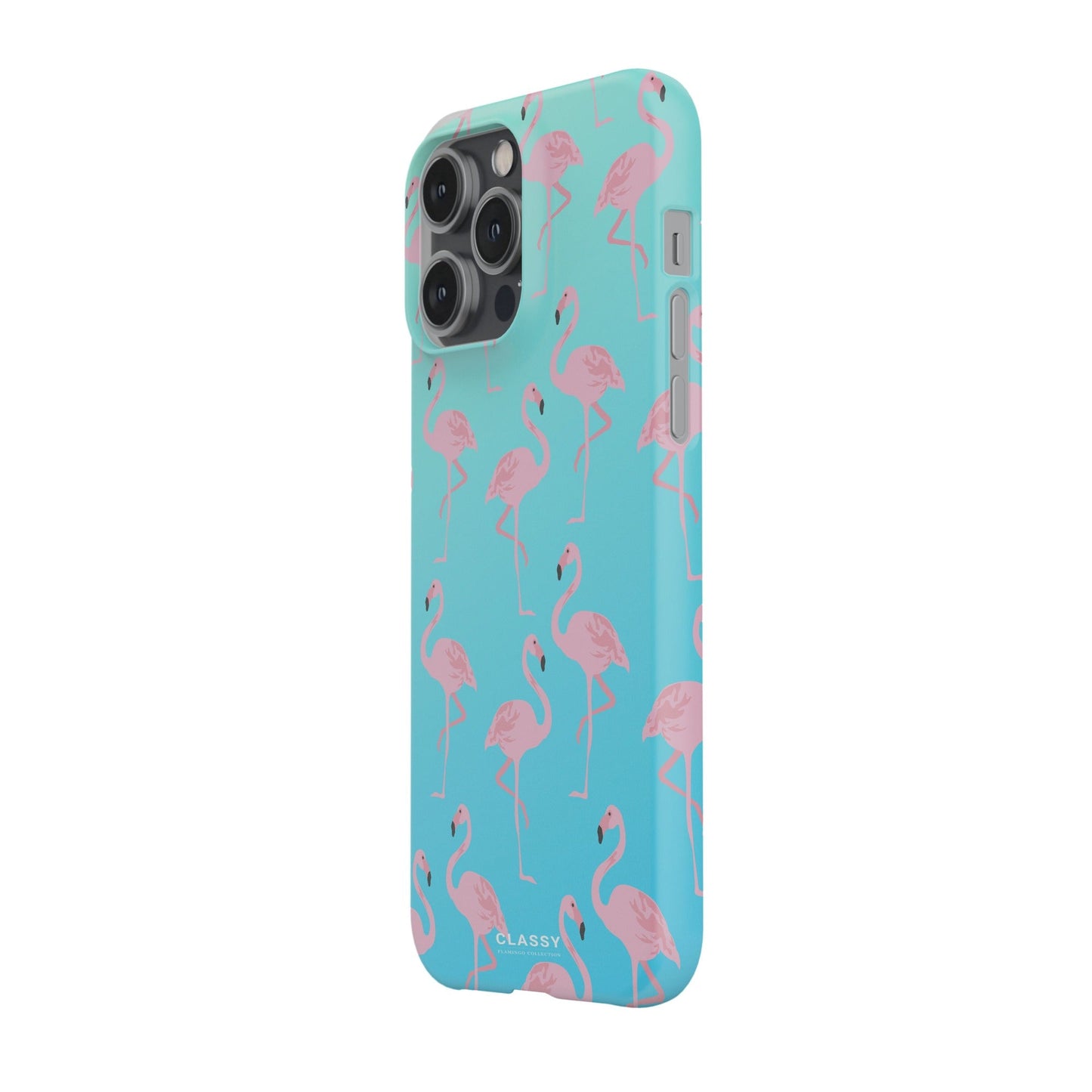 Turquoise Flamingos Snap Case side