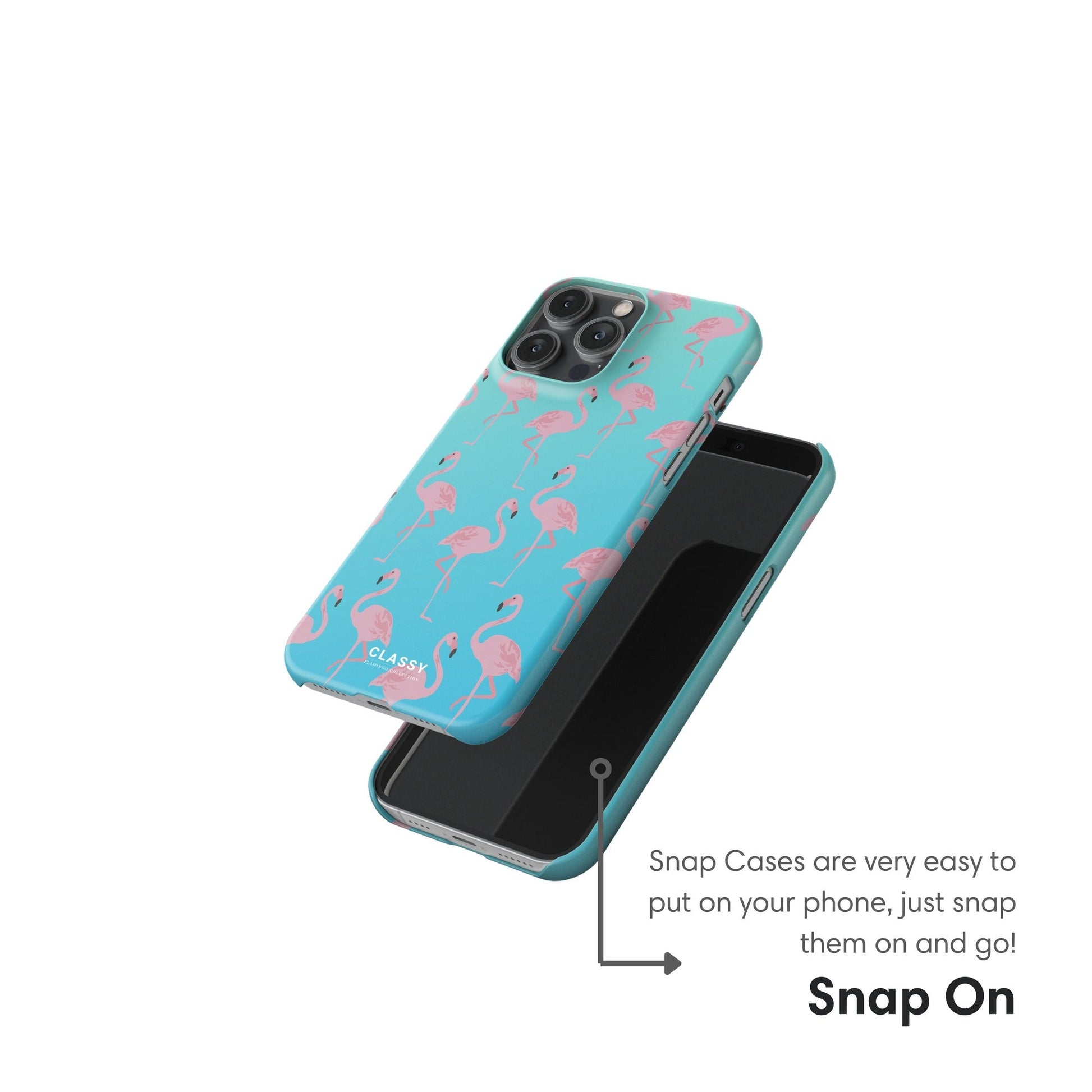 Turquoise Flamingos Snap Case snap on